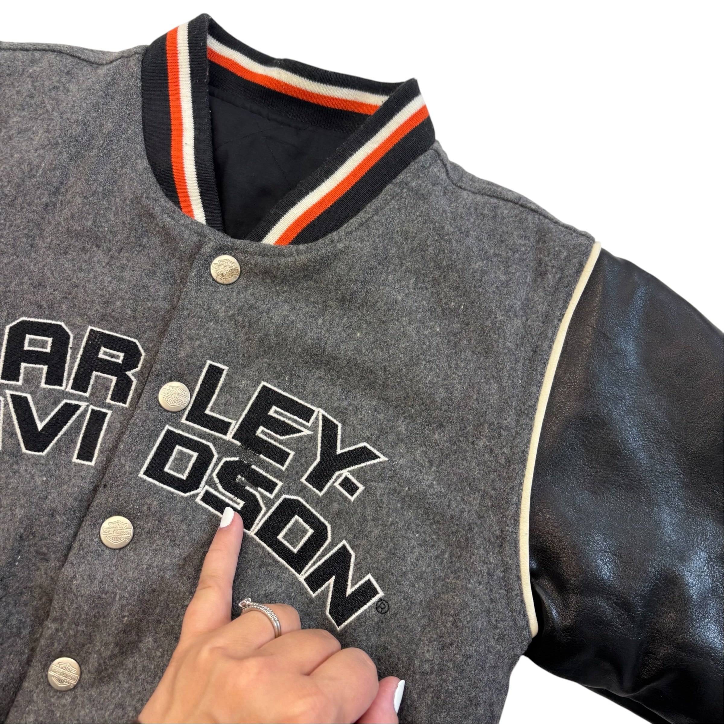 Vintage Harley Davidson Reversible Bomber Jacket (6)