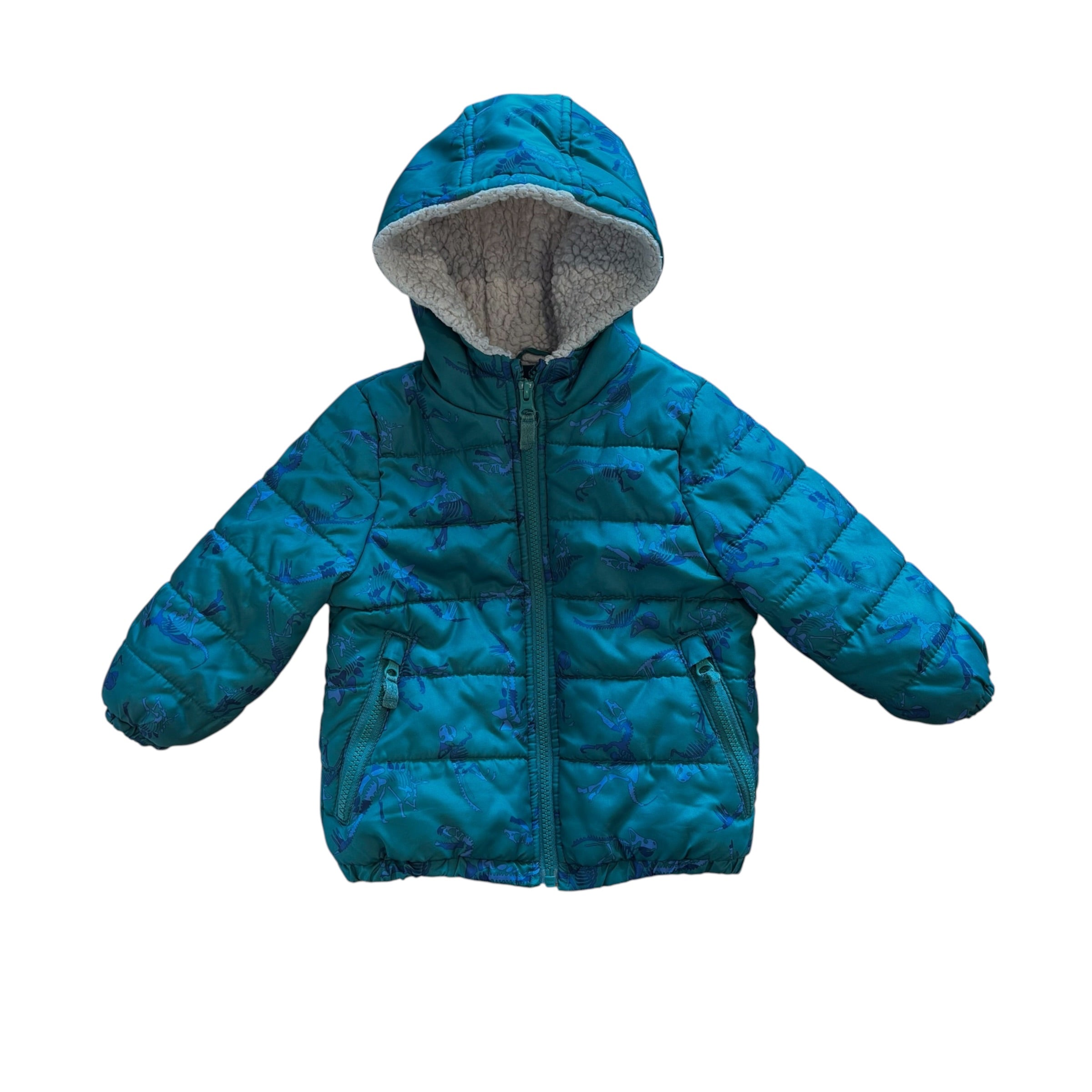 OshKosh Dino Puffer Sherpa Jacket (24m)