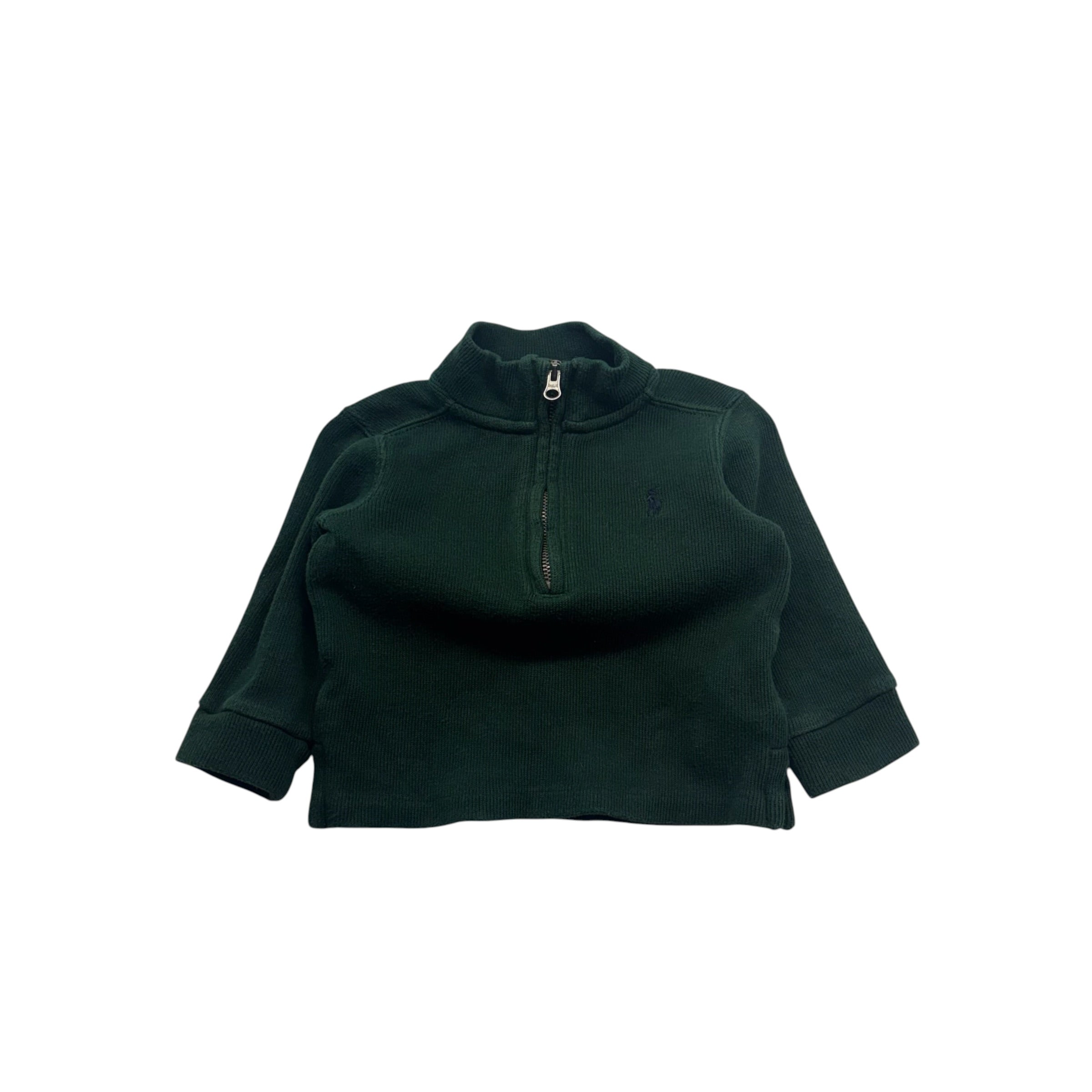 Ralph Lauren Green Quarter Zip Sweatshirt (9m)