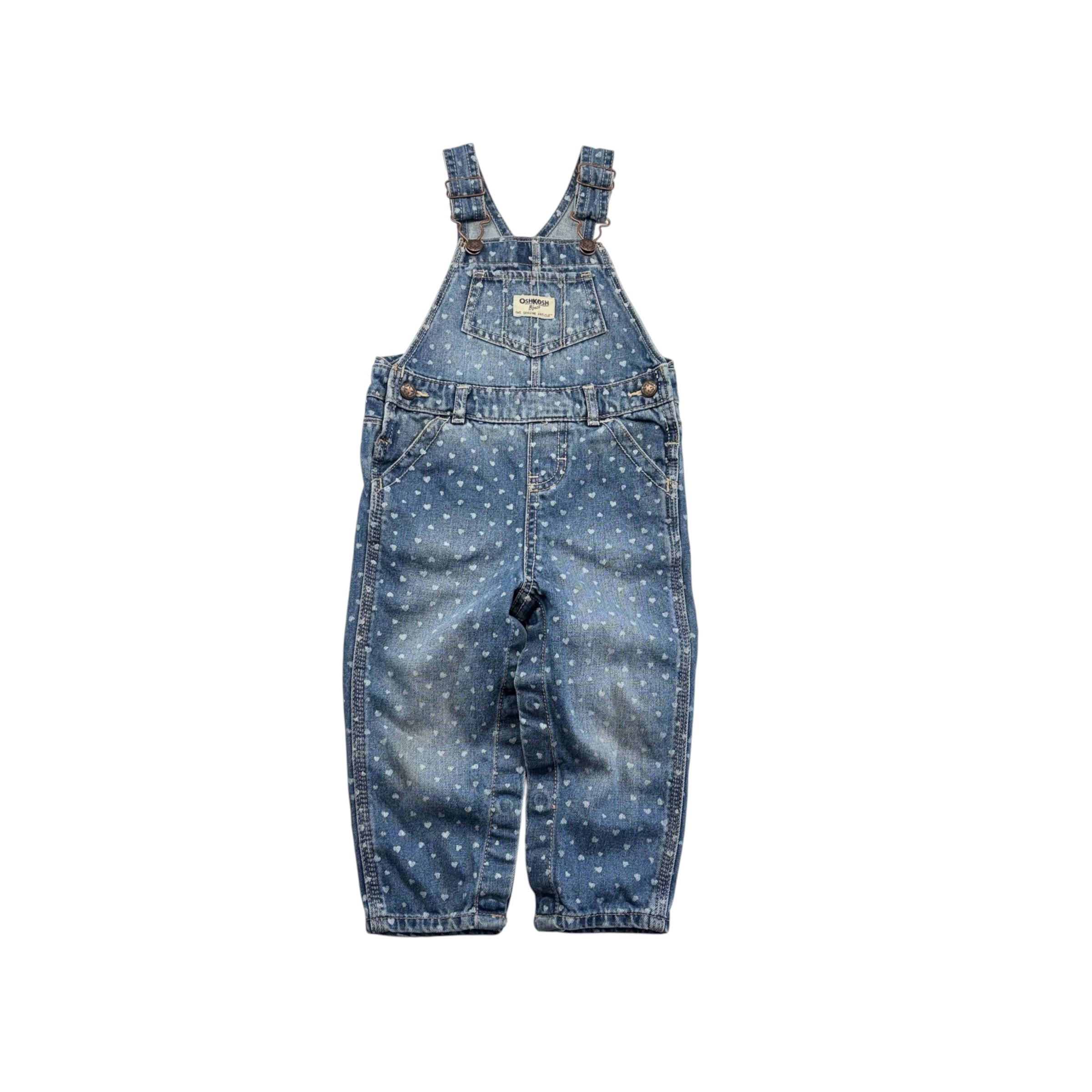 OshKosh Denim Heart Overalls (24m)