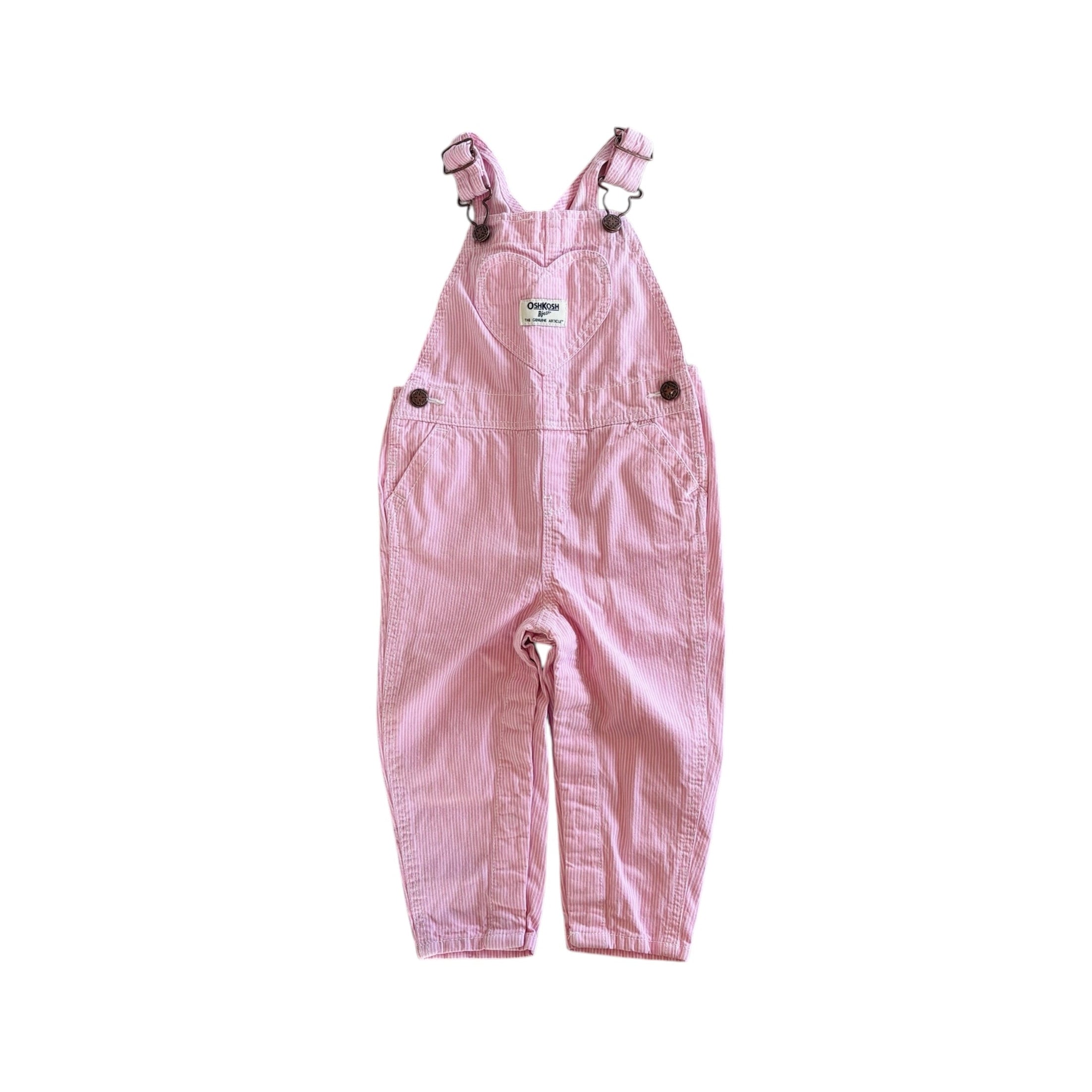 OshKosh Pink Pinstripe Overalls (18m)