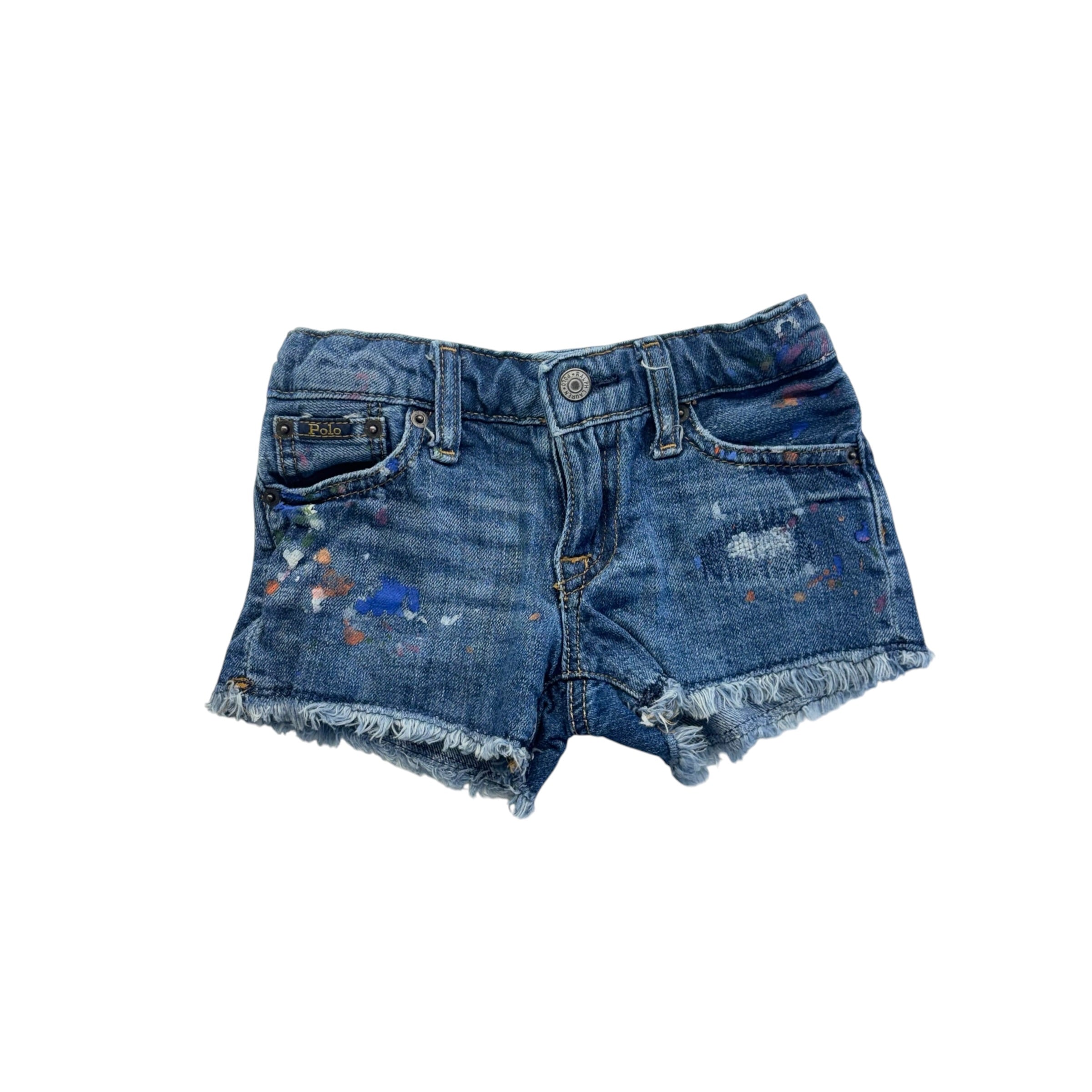 Ralph Lauren Paint Splattered Denim Shorts (3T)