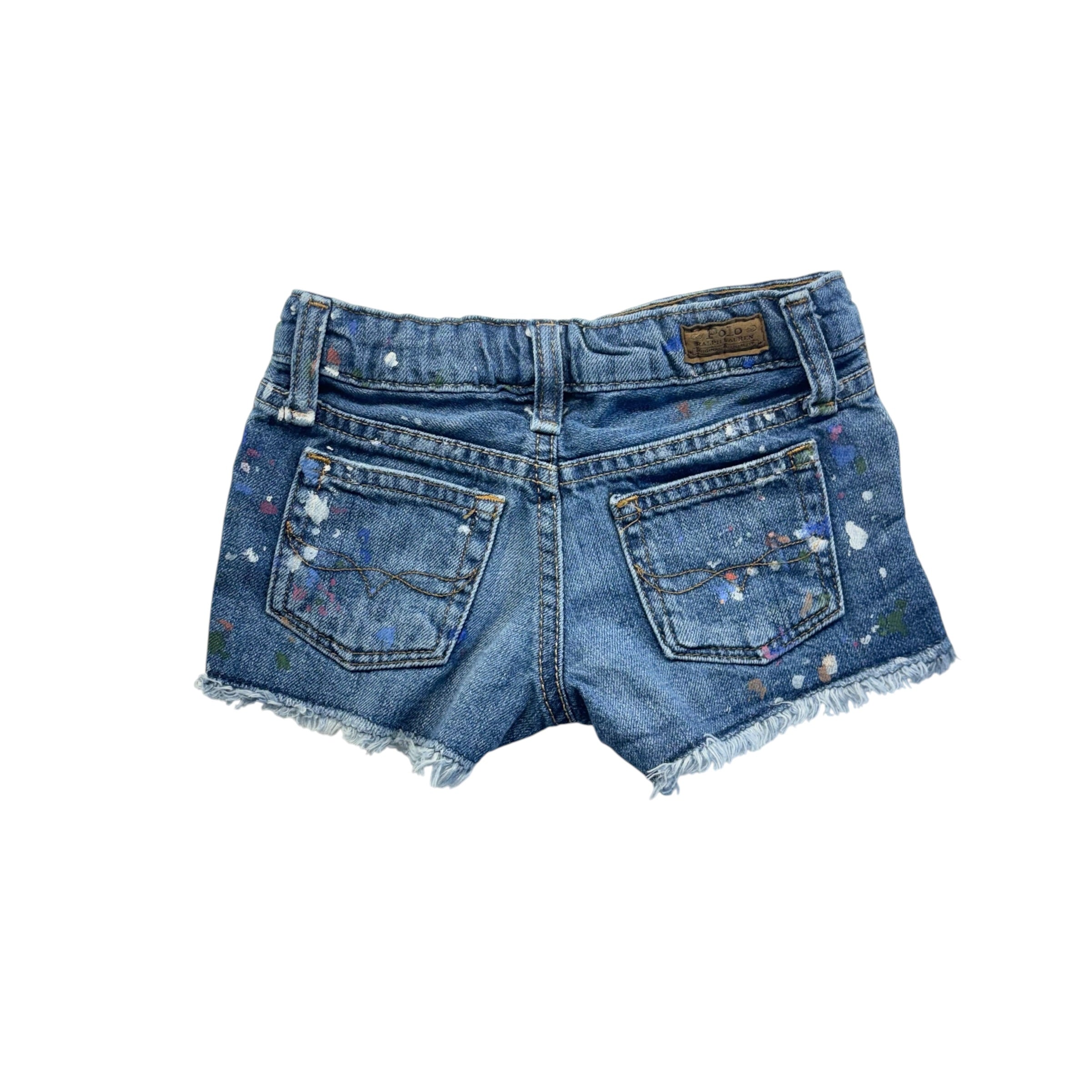 Ralph Lauren Paint Splattered Denim Shorts (3T)
