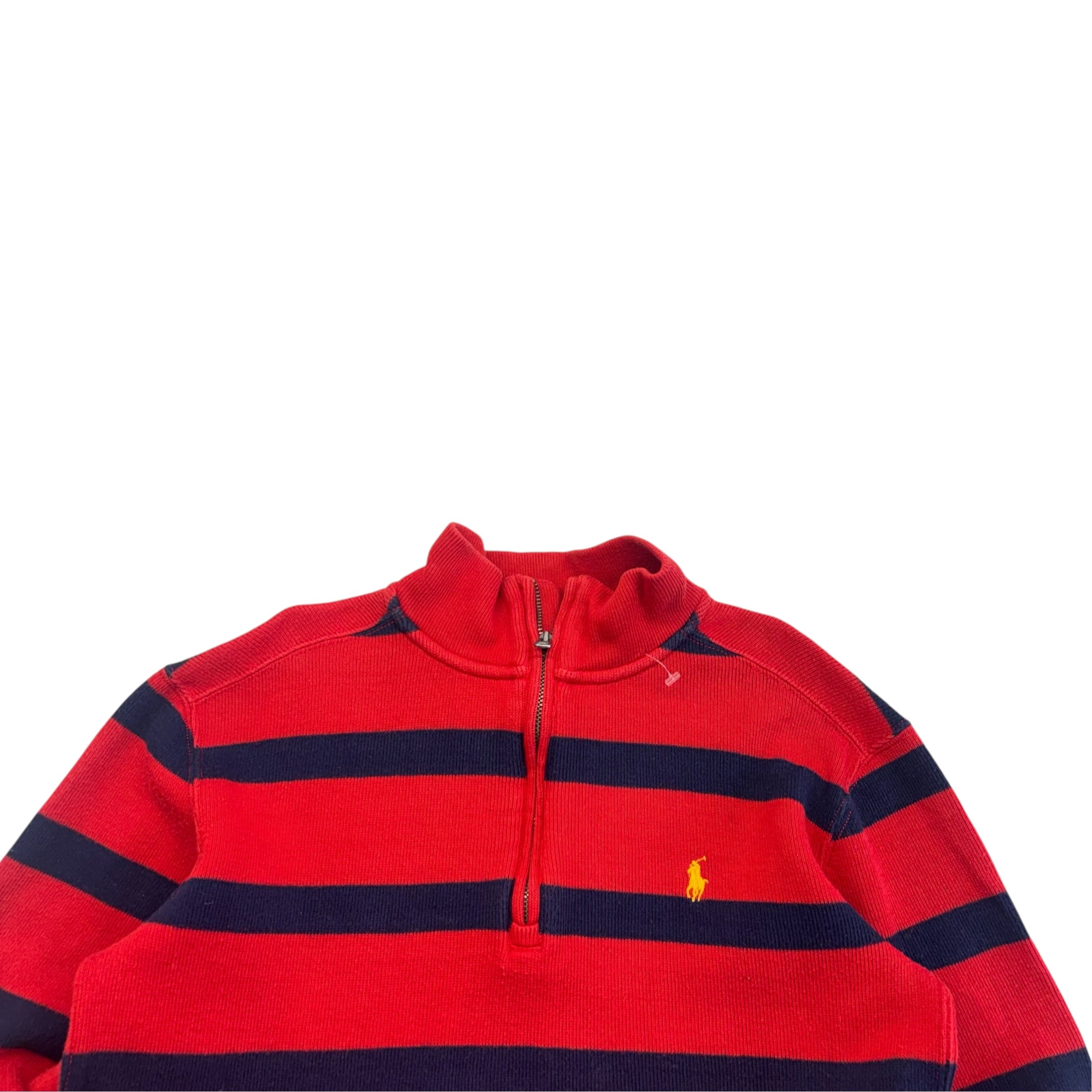 Ralph Lauren Quarter Zip Stripe Sweater (10-12)