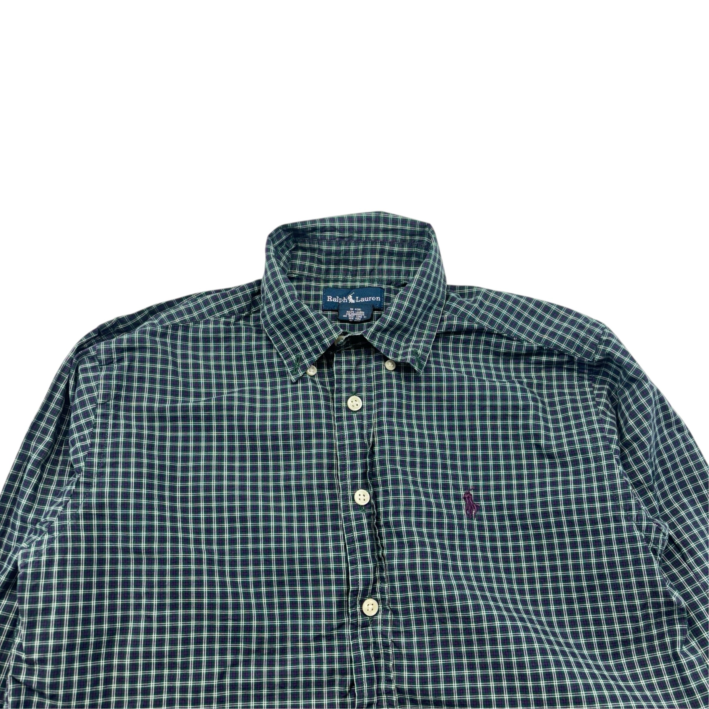 Ralph Lauren Green Checkered Shirt (12-14)