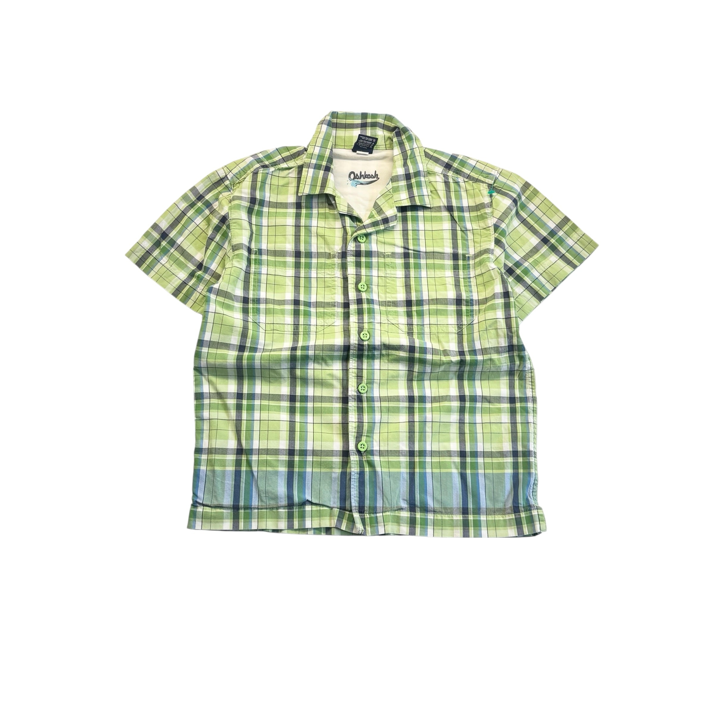 Vintage OshKosh Green Checkered Shirt (7)