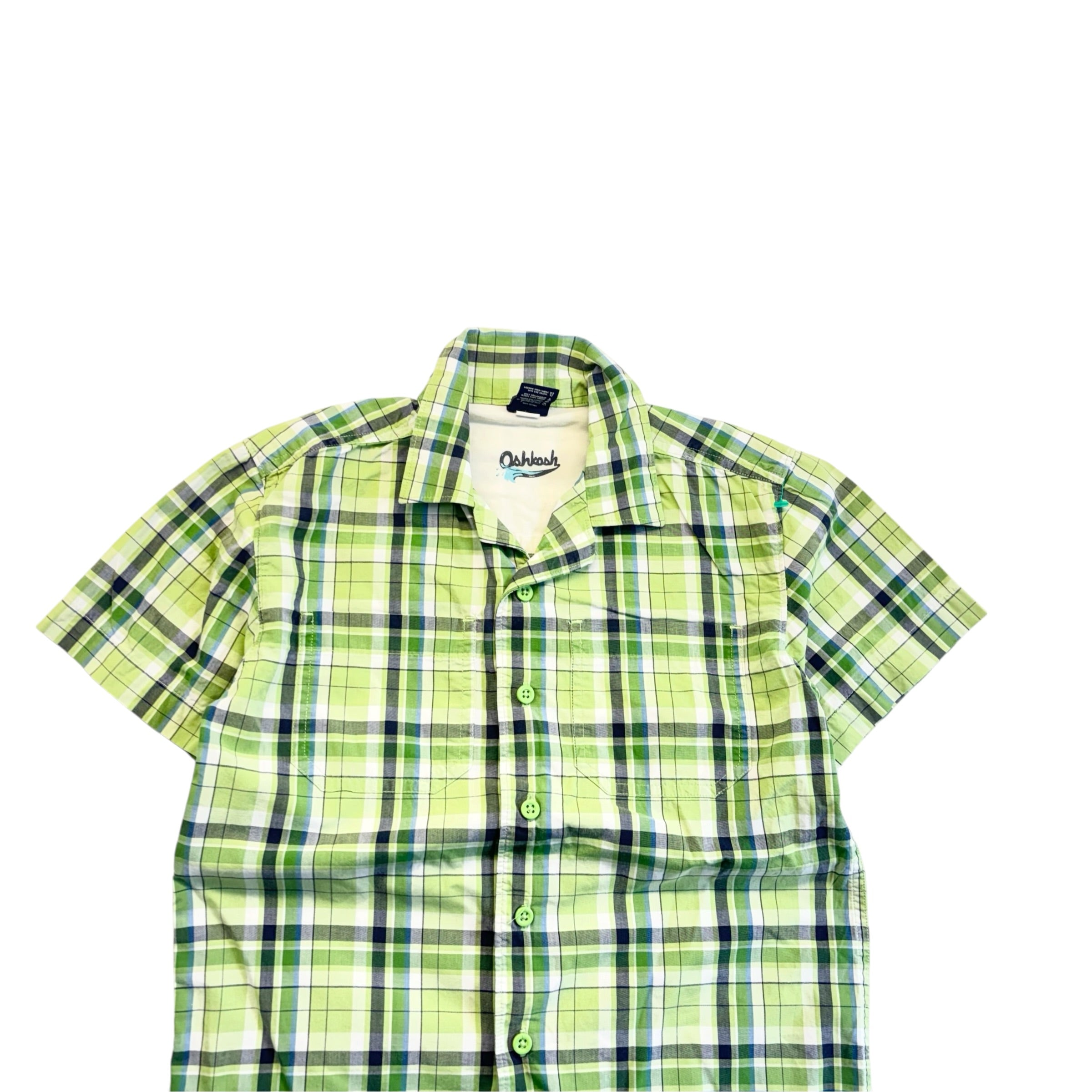 Vintage OshKosh Green Checkered Shirt (7)