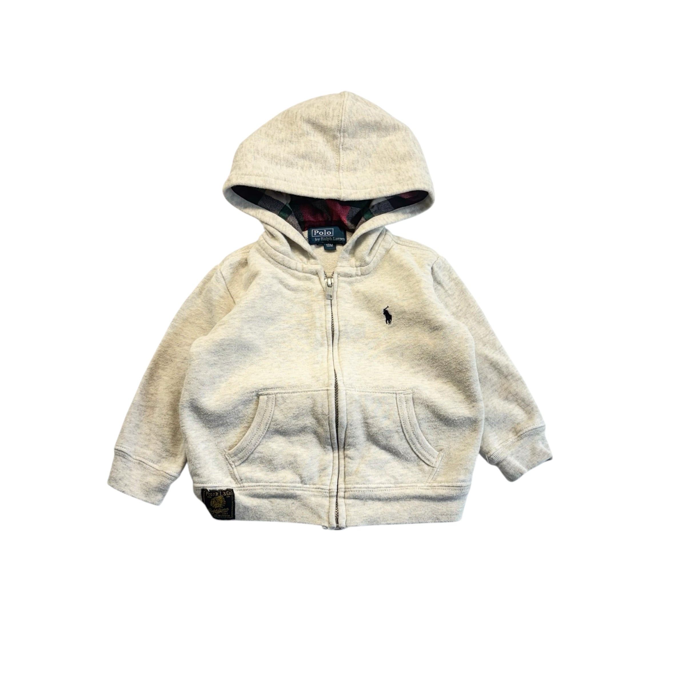 Ralph Lauren Beige Logo Zip Up (12-18m)