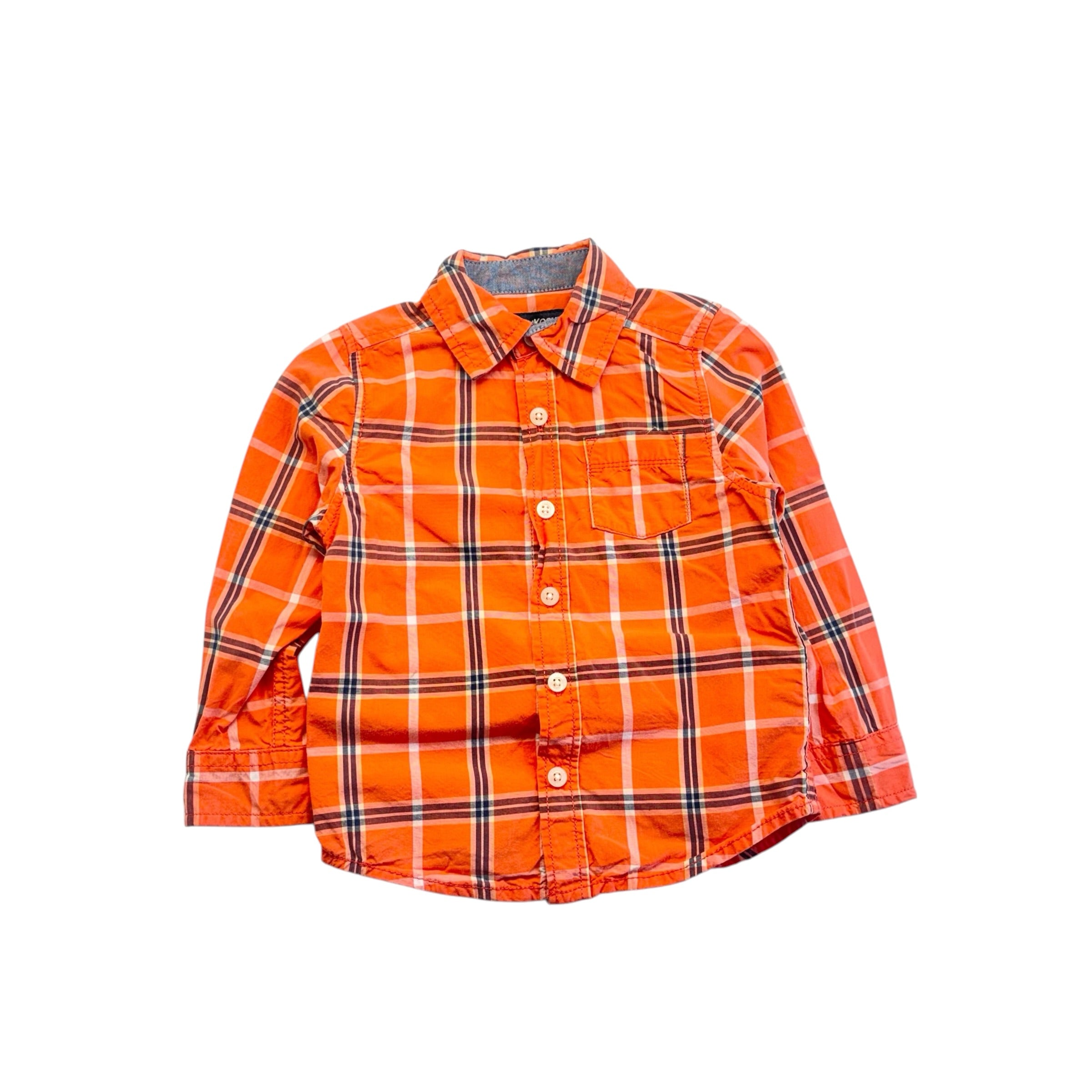 OshKosh Orange Checkered Shirt (2T)