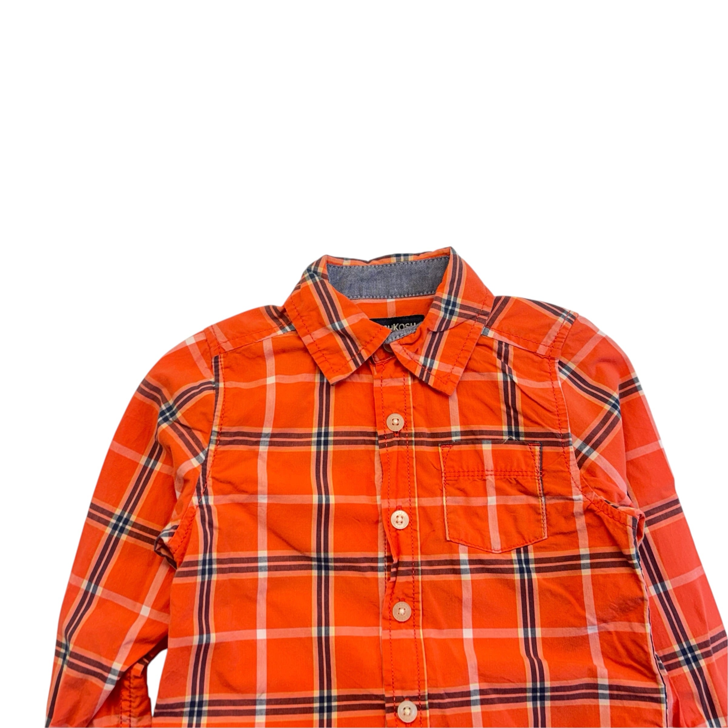 OshKosh Orange Checkered Shirt (2T)