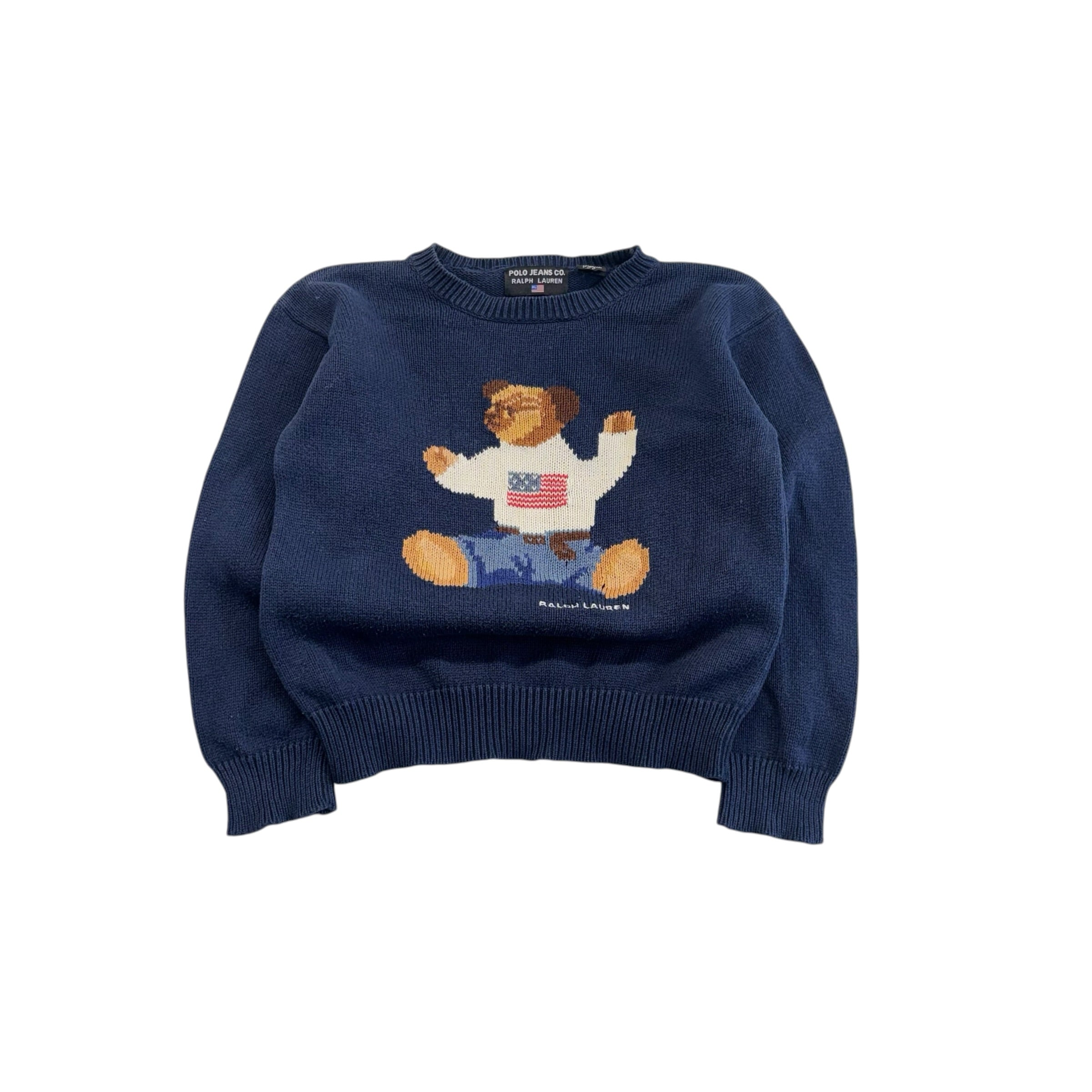 Vintage Ralph Lauren Navy Bear Knit (5-6)