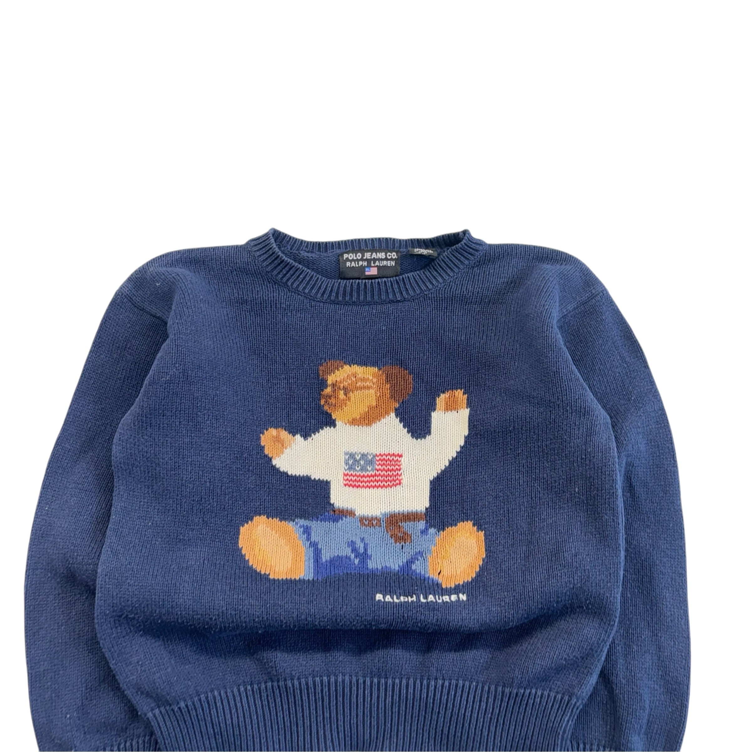 Vintage Ralph Lauren Navy Bear Knit (5-6)