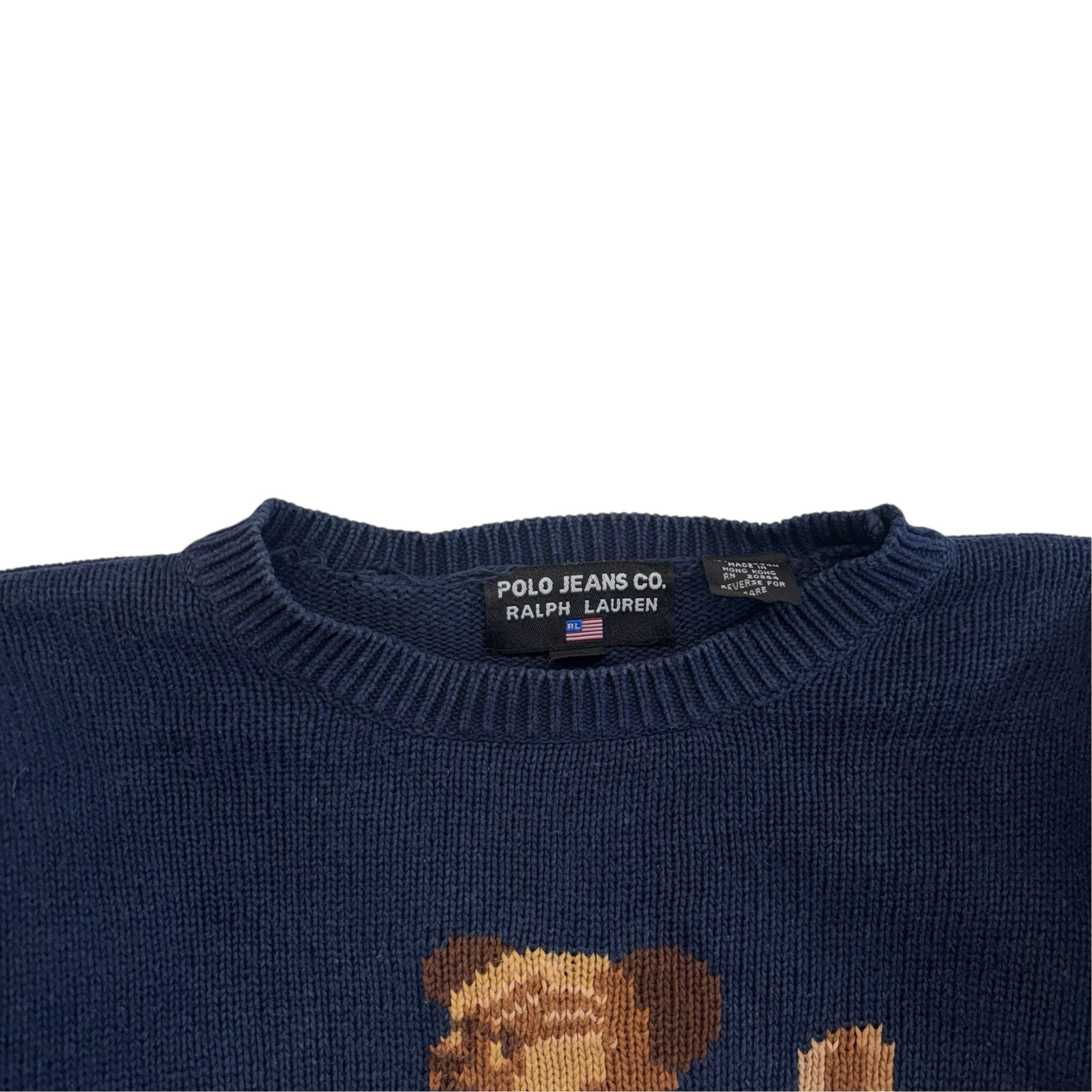 Vintage Ralph Lauren Navy Bear Knit (5-6)