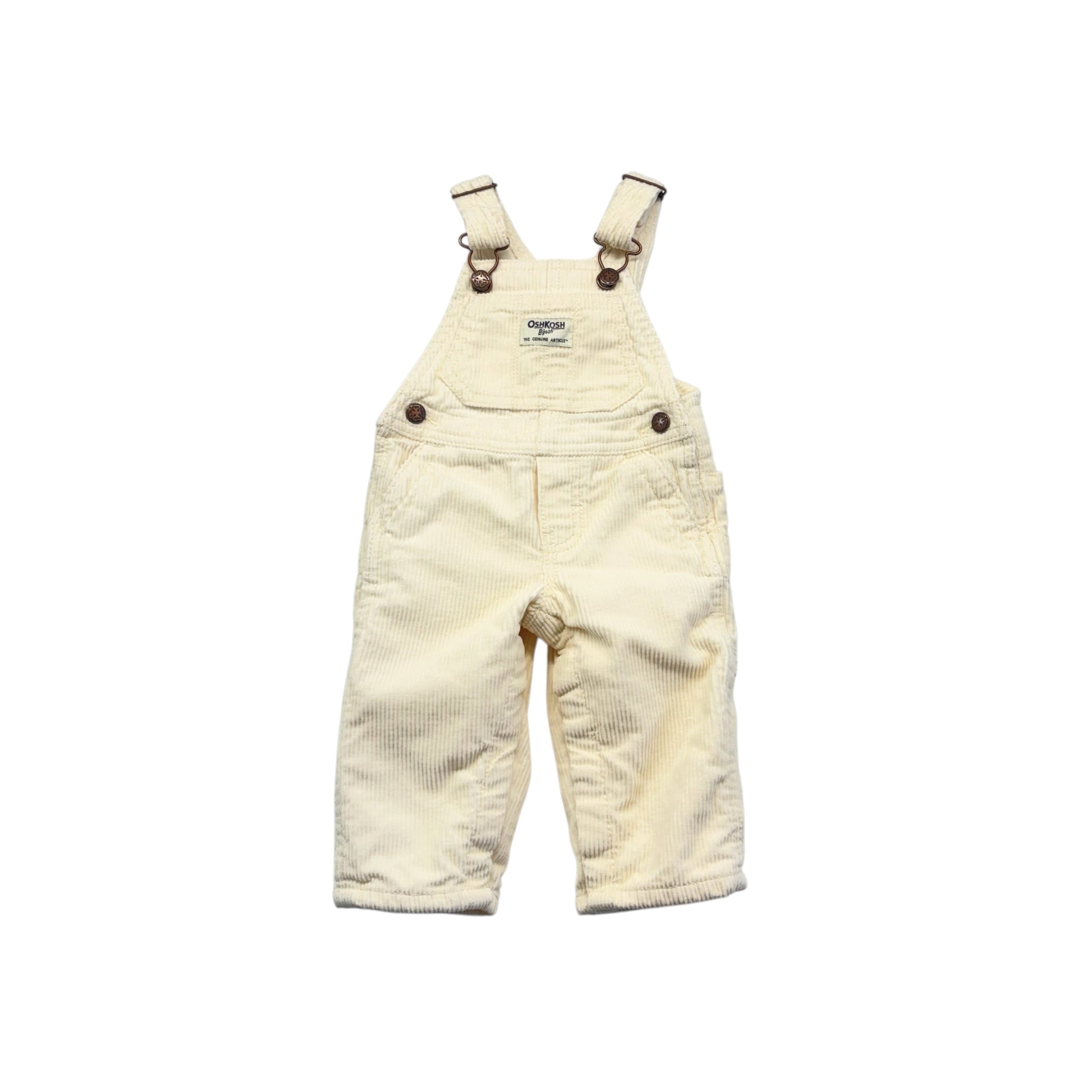 OshKosh Cream Cord Overalls (6m)