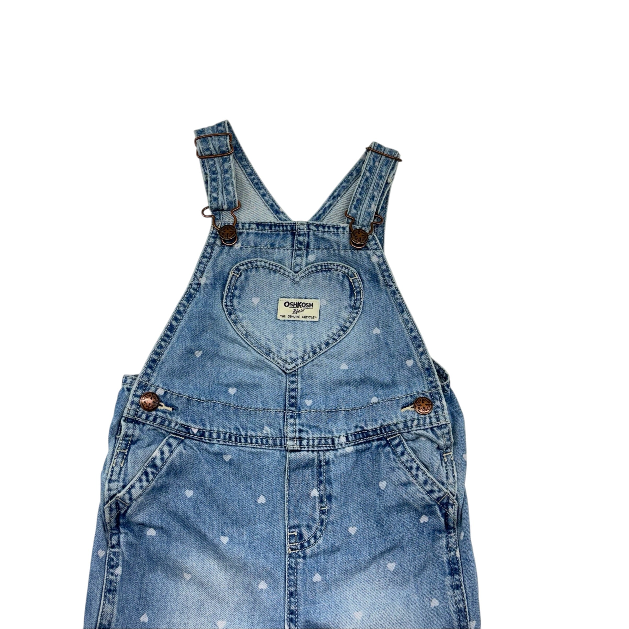 OshKosh Denim Heart Overalls (5T)