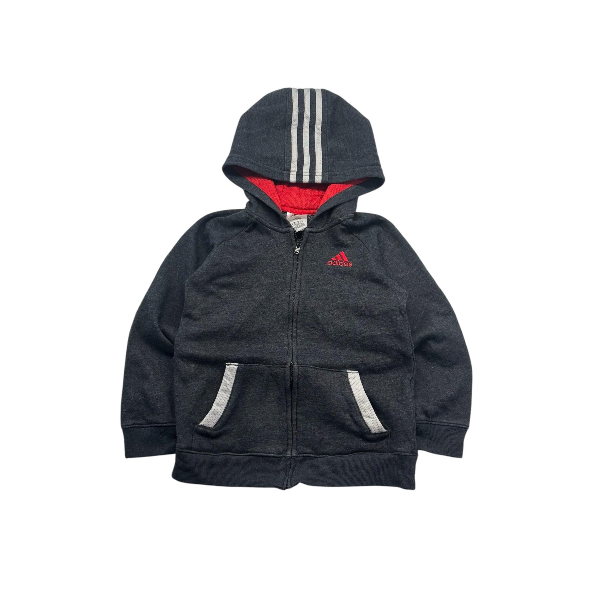 Adidas Grey & Red Logo Hoodie (7)