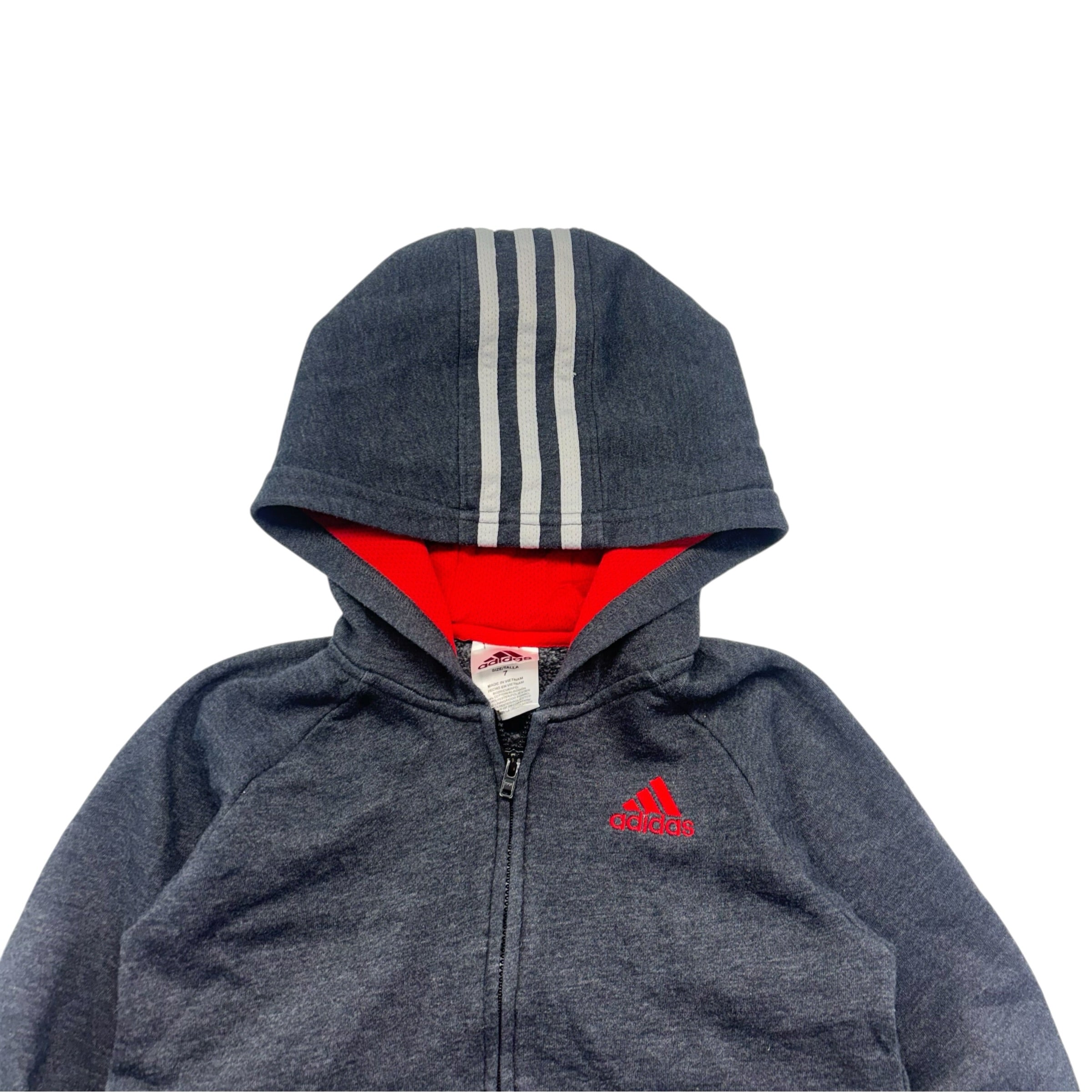 Adidas Grey & Red Logo Hoodie (7)