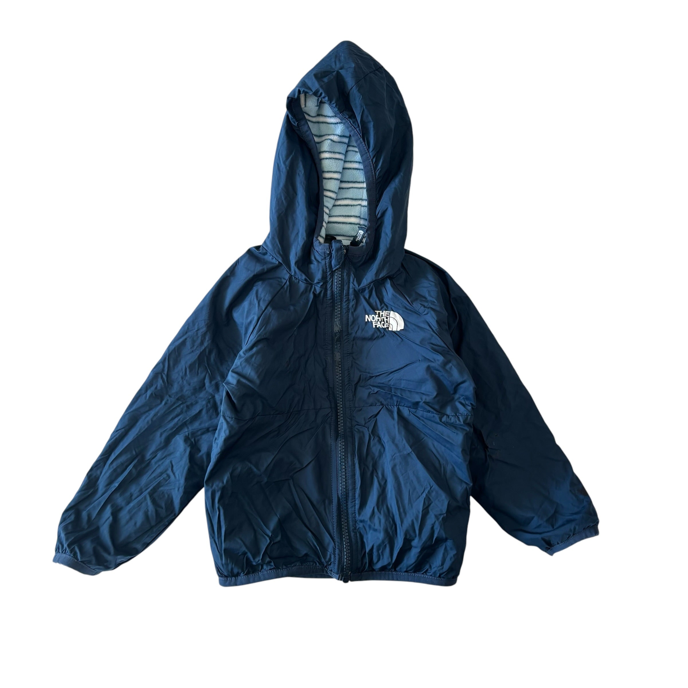 The North Face Blue Stripped Jacket **Flawed (18m-24m)