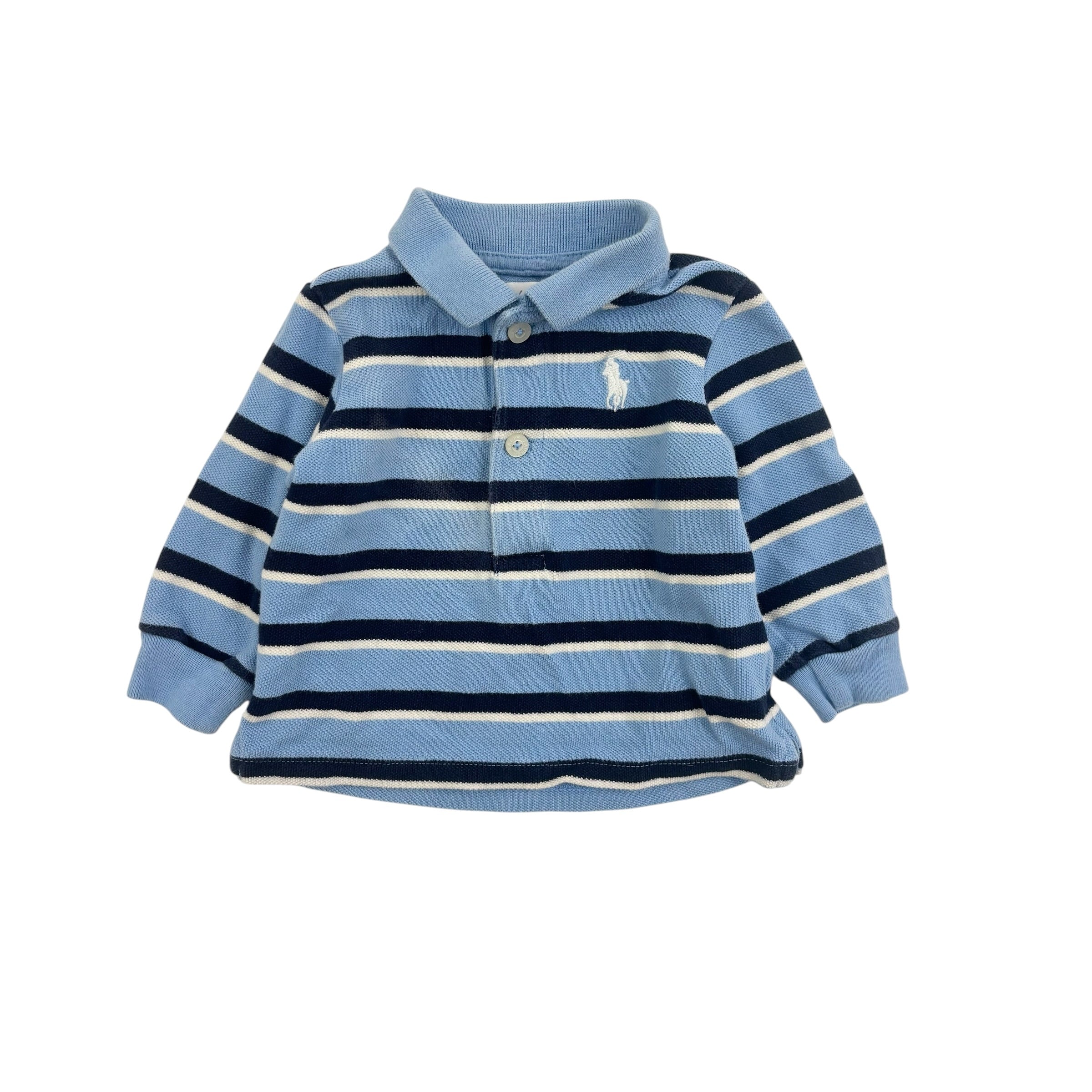 Ralph Lauren Stripe Long-Sleeve Polo (3m)