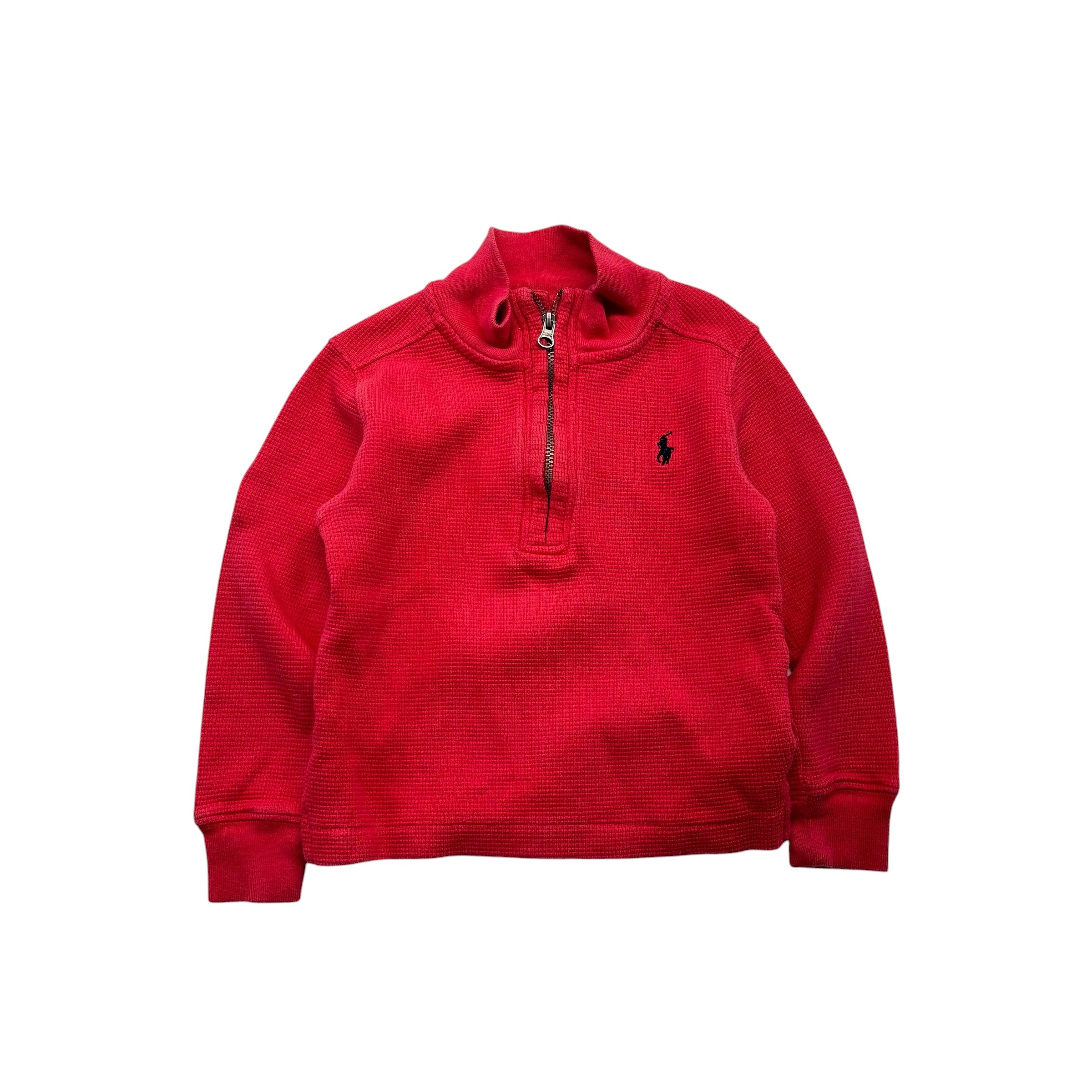 Ralph Lauren Waffle Quarter Zip Sweatshirt (2T)