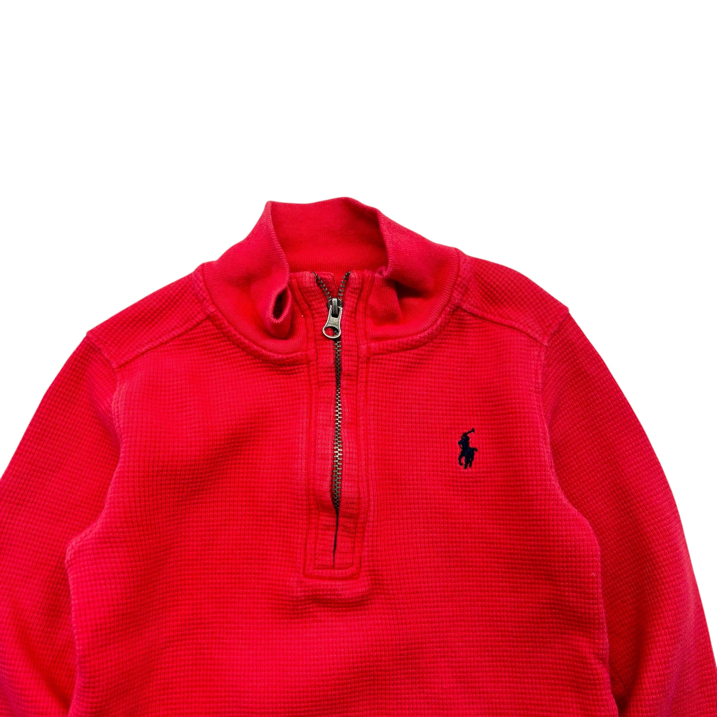 Ralph Lauren Waffle Quarter Zip Sweatshirt (2T)