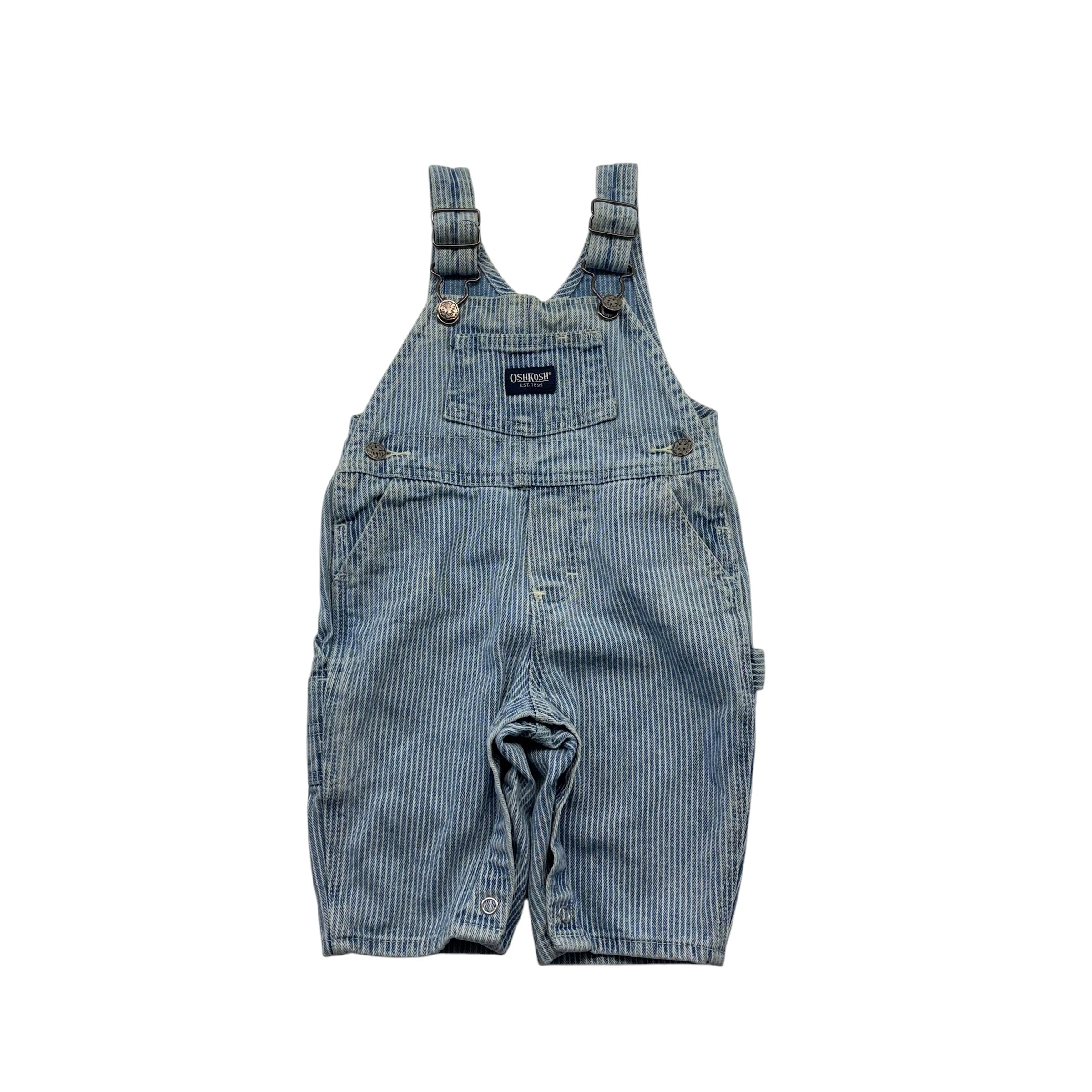 Oshkosh Denim Pinstripe Overalls (3-6m)