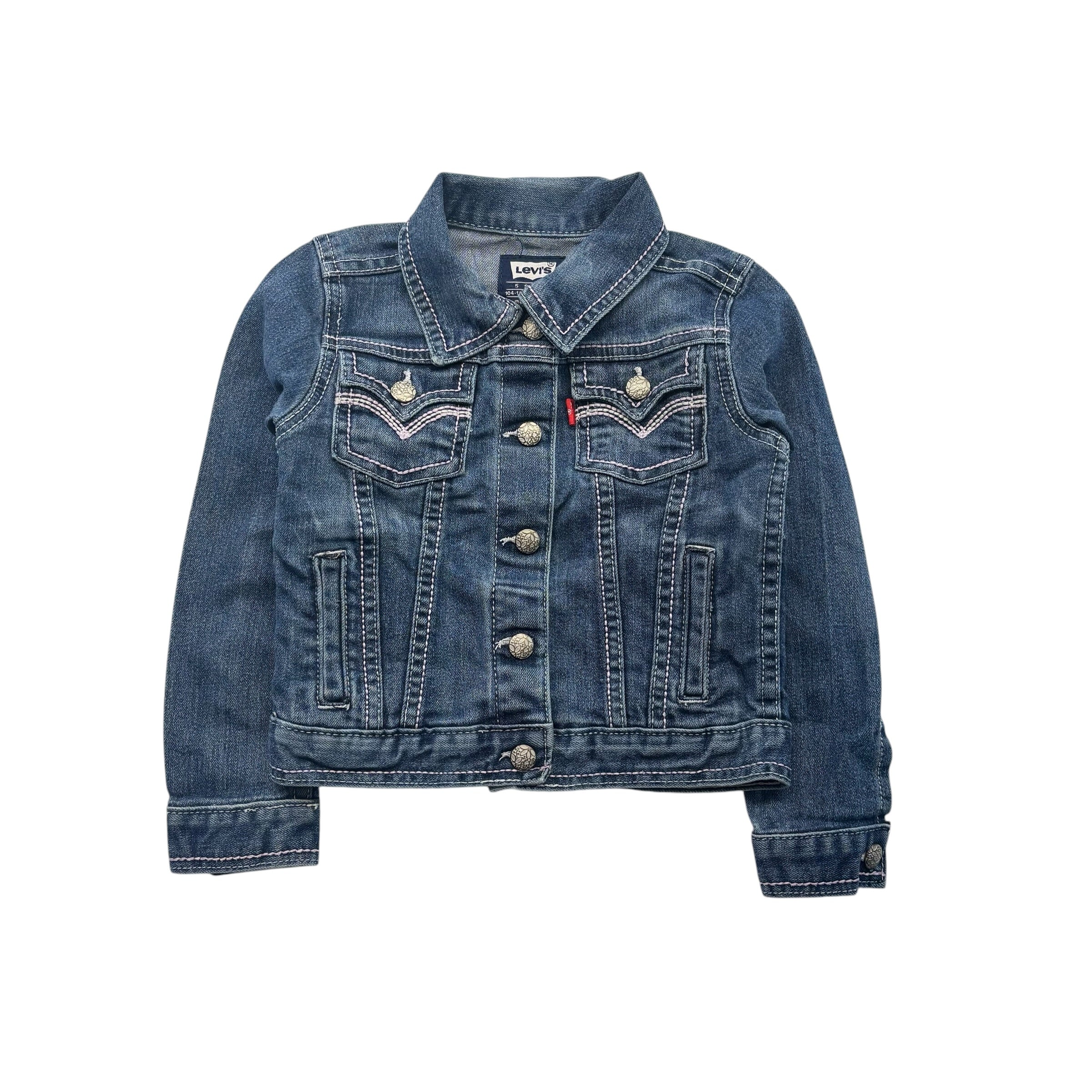 Levis Pink Stitched Denim Jacket (3-4)