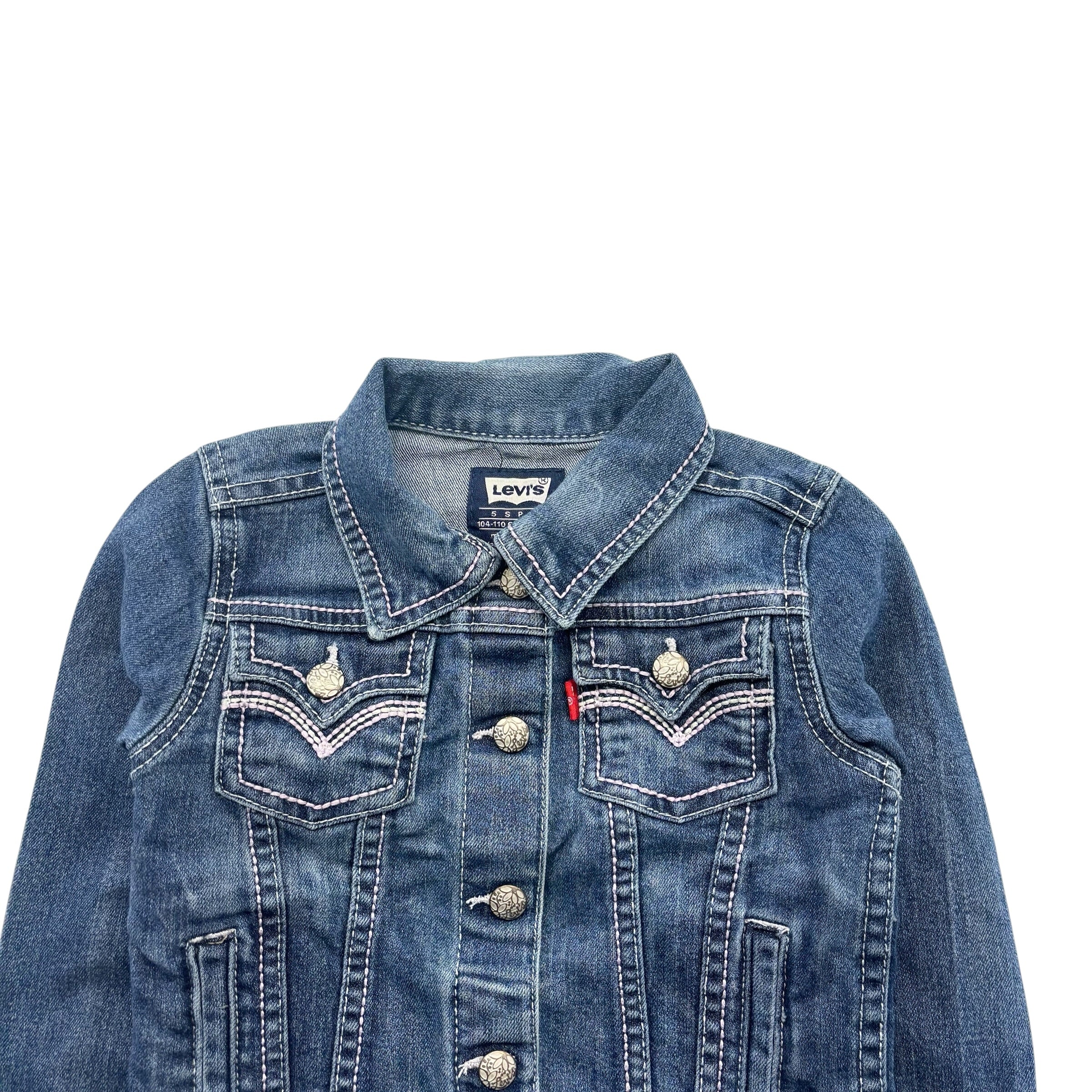 Levis Pink Stitched Denim Jacket (3-4)