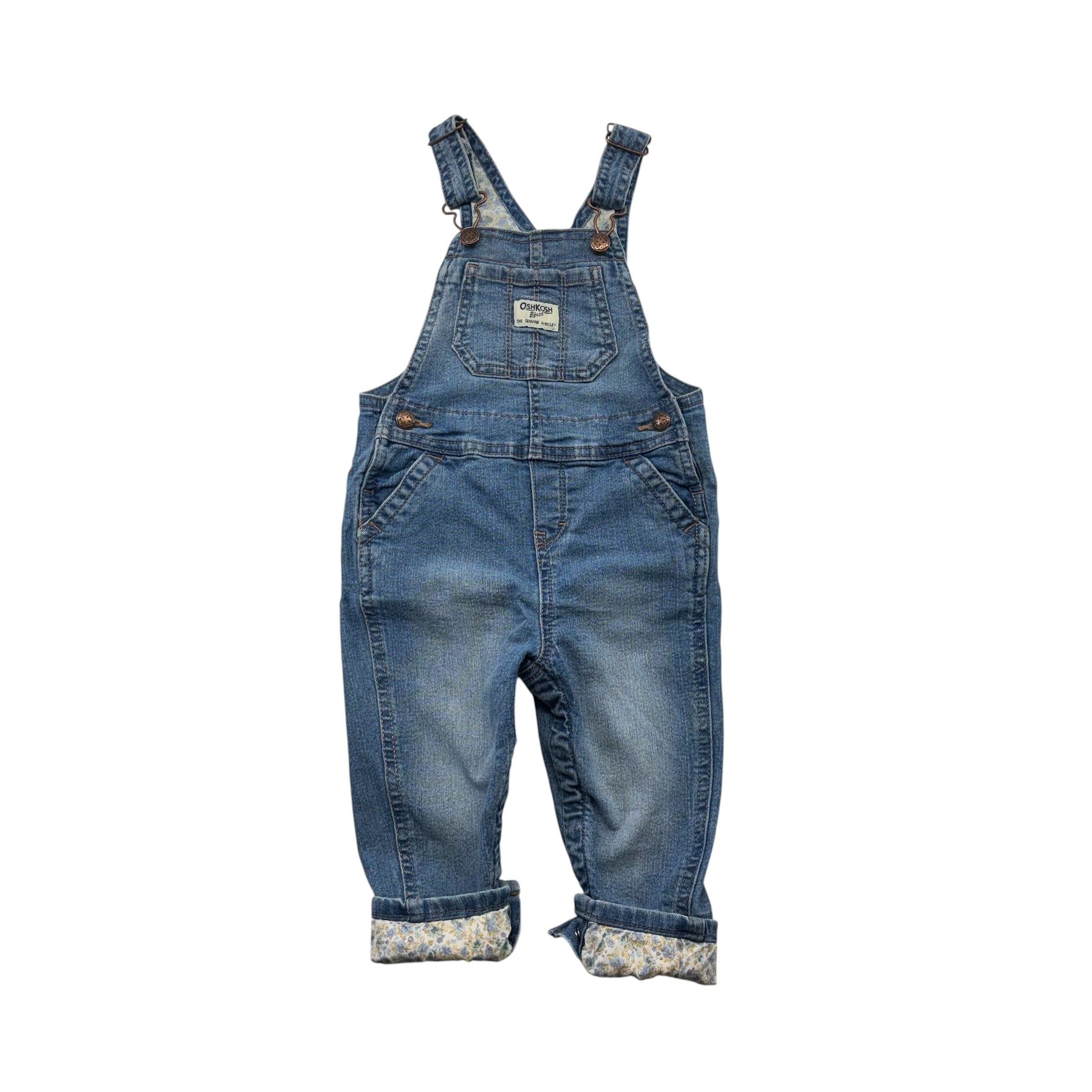 Oshkosh Denim Floral Overalls (18m)