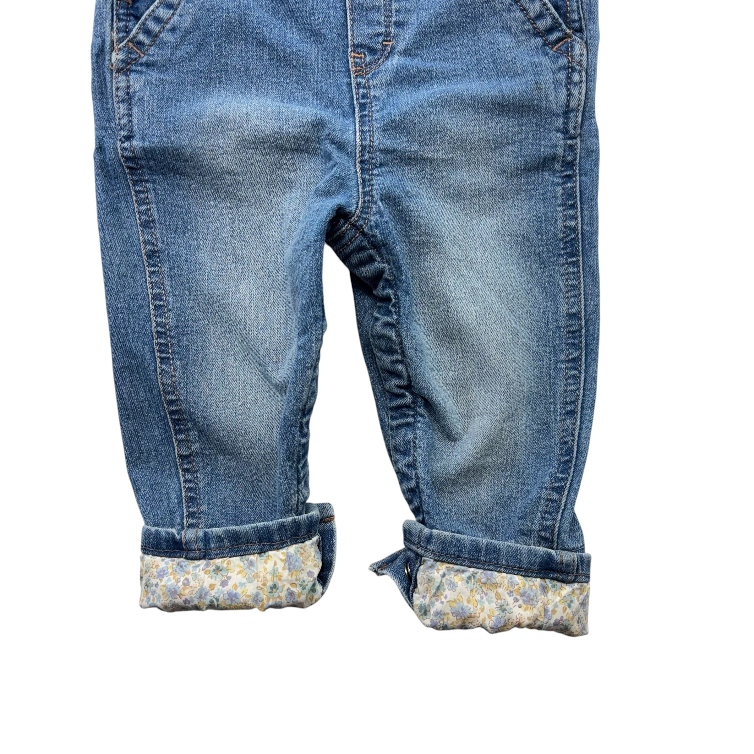 Oshkosh Denim Floral Overalls (18m)