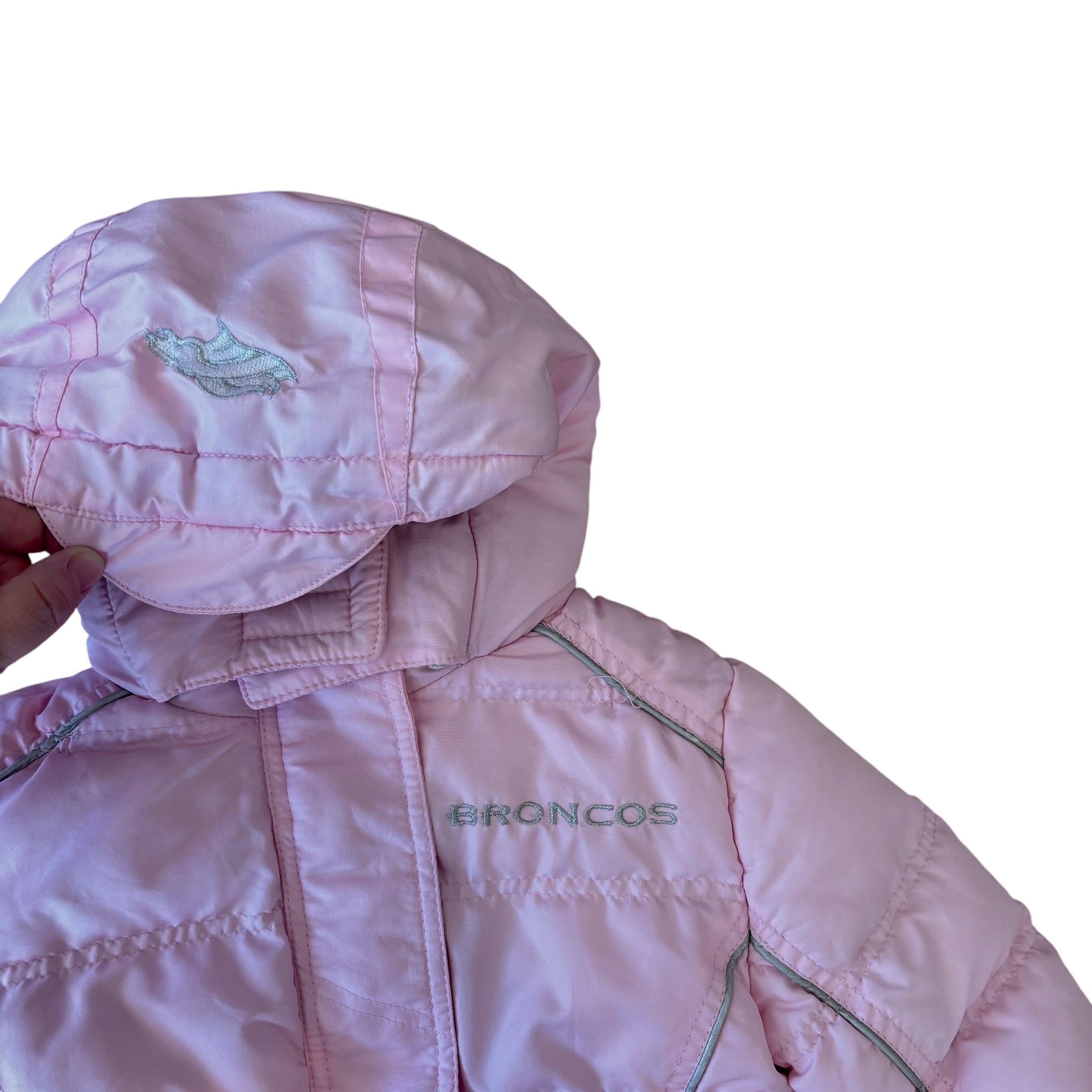 Pink Broncos Puffer Jacket (2T)