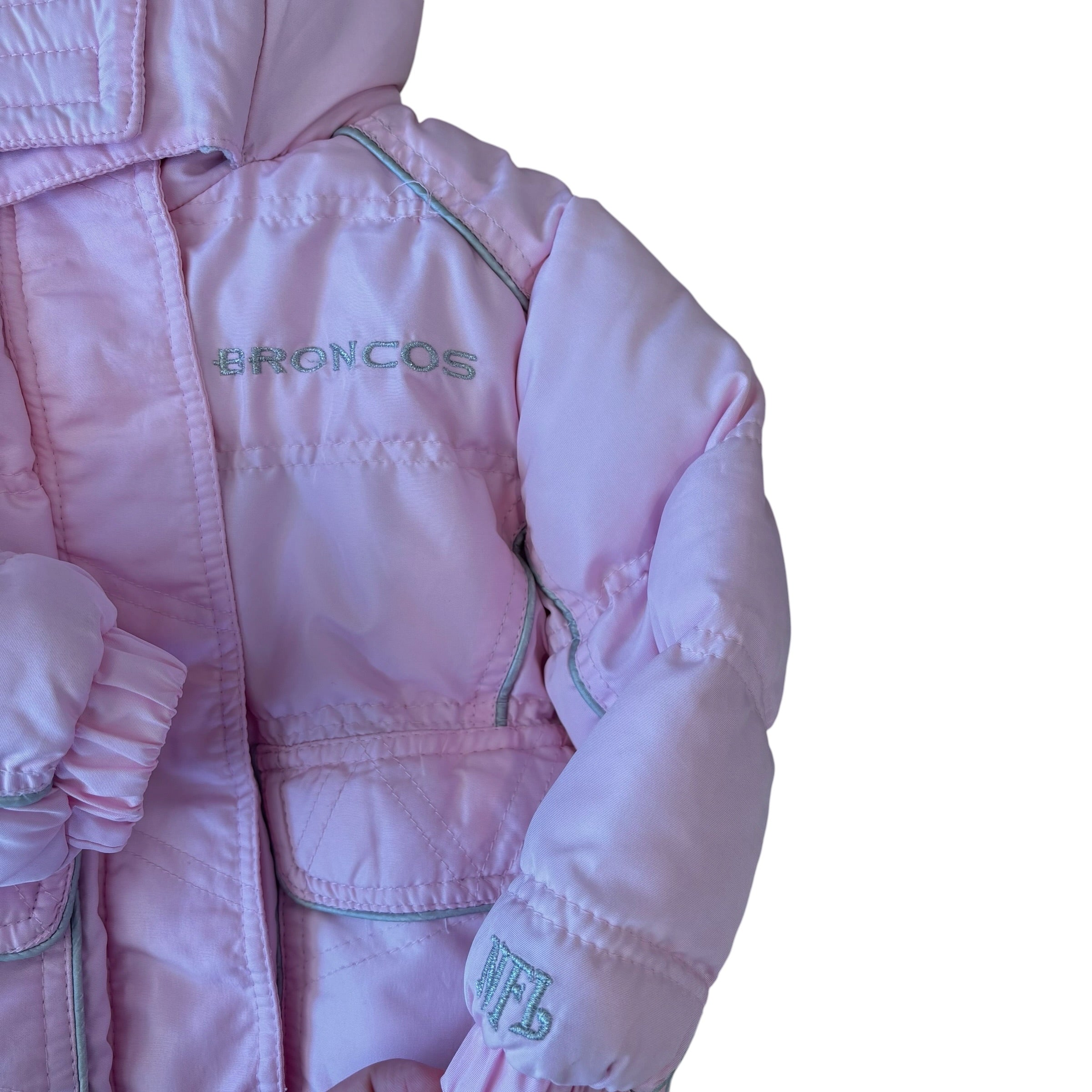 Pink Broncos Puffer Jacket (2T)