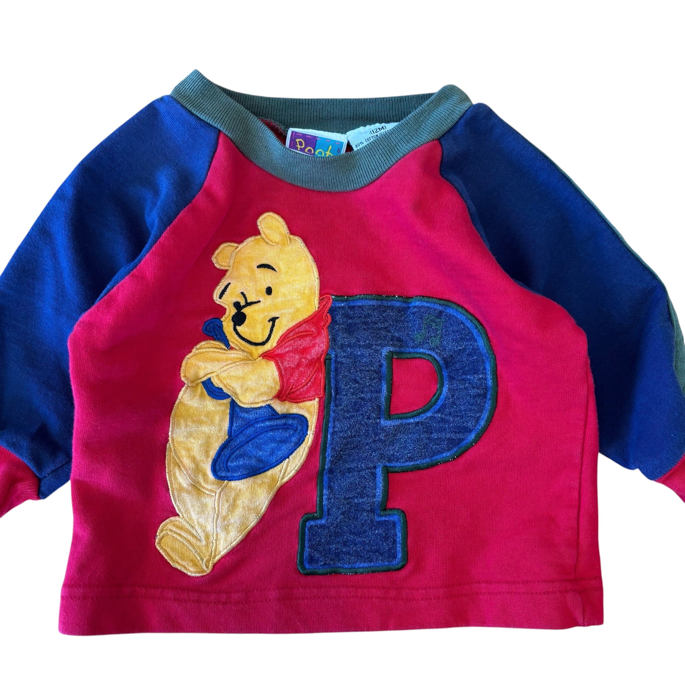 Vintage Winnie The Pooh Colour Block Long Sleeve (12m)
