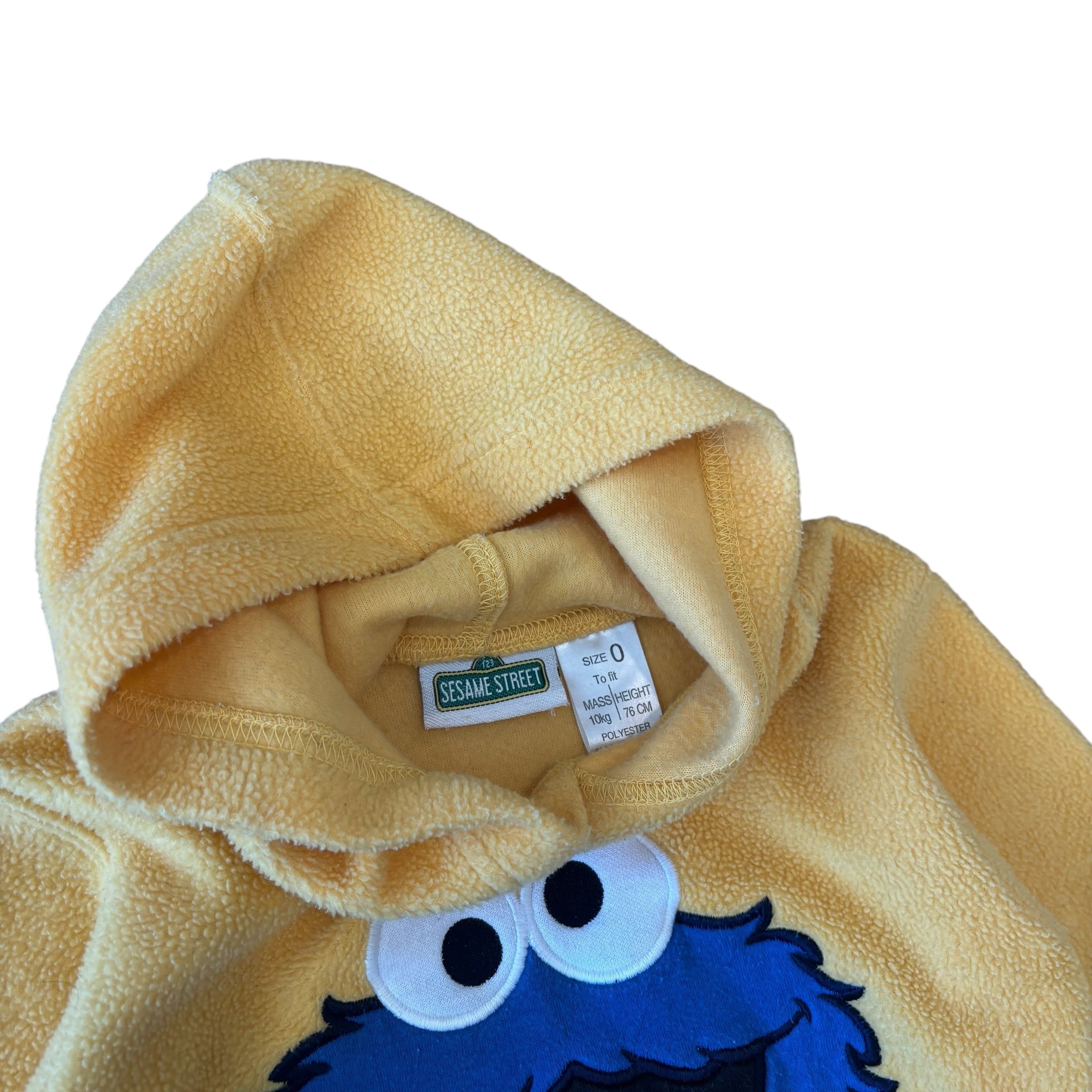 Cookie Monster Yellow Fleece Hoodie (6-12m)