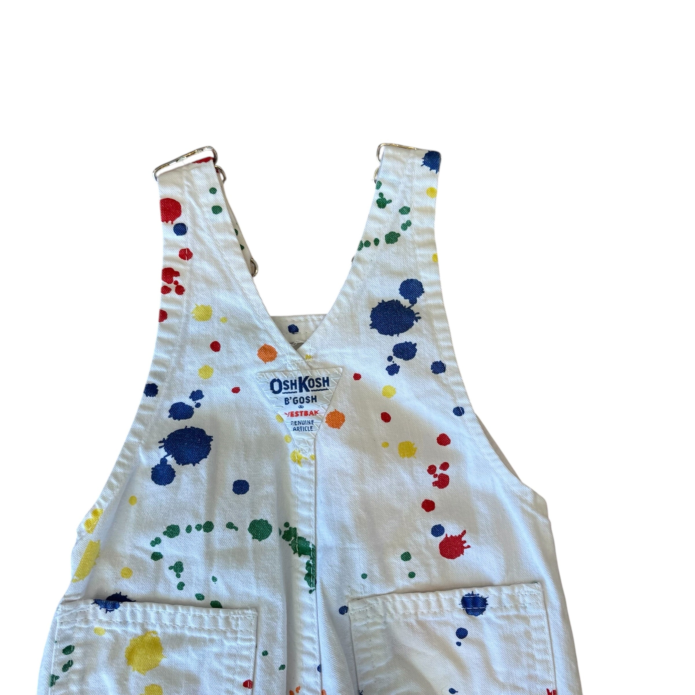 Vintage Oshkosh Paint Splatter Overalls (3-6m)