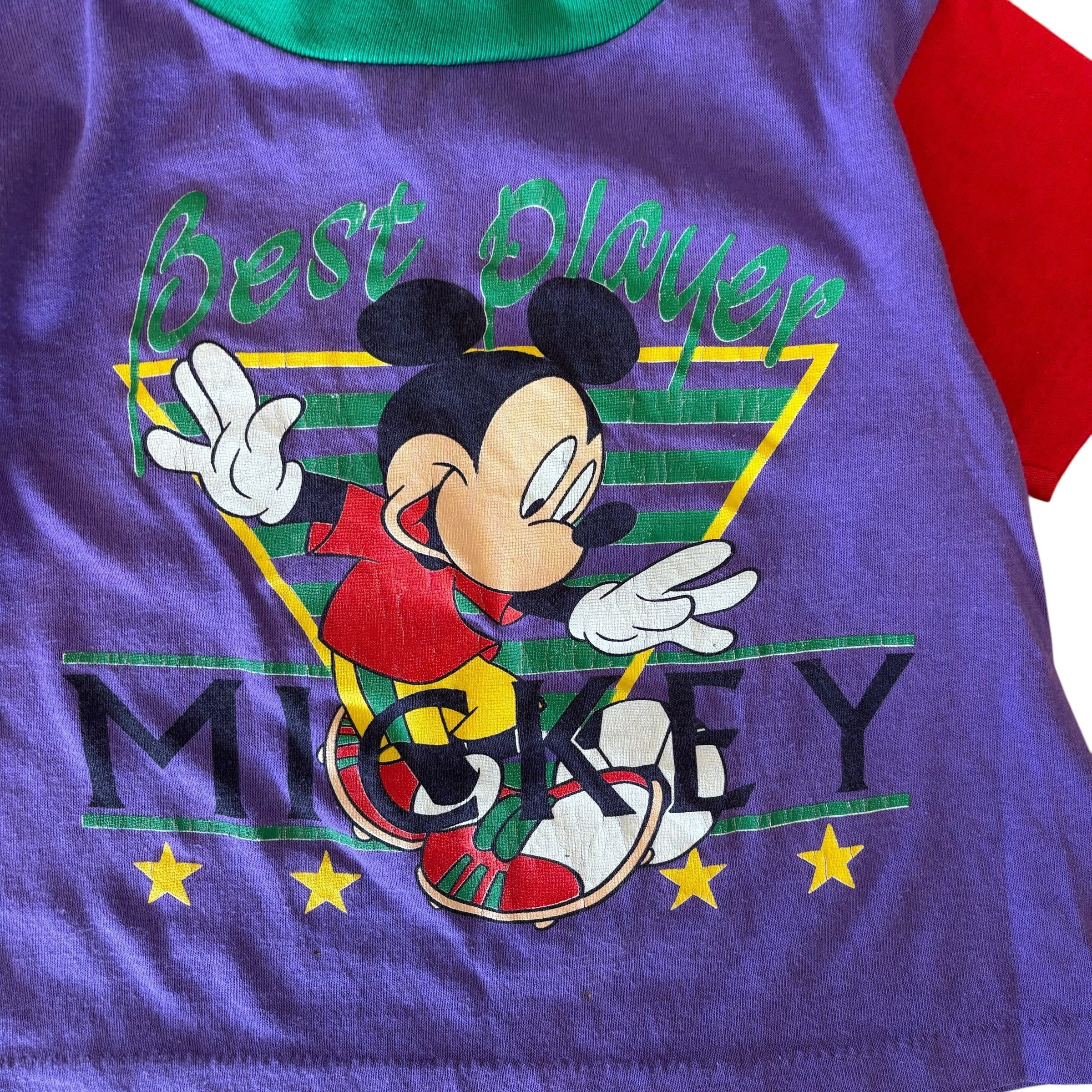 Vintage Mickey Mouse Colour Block T-Shirt (2-3T)