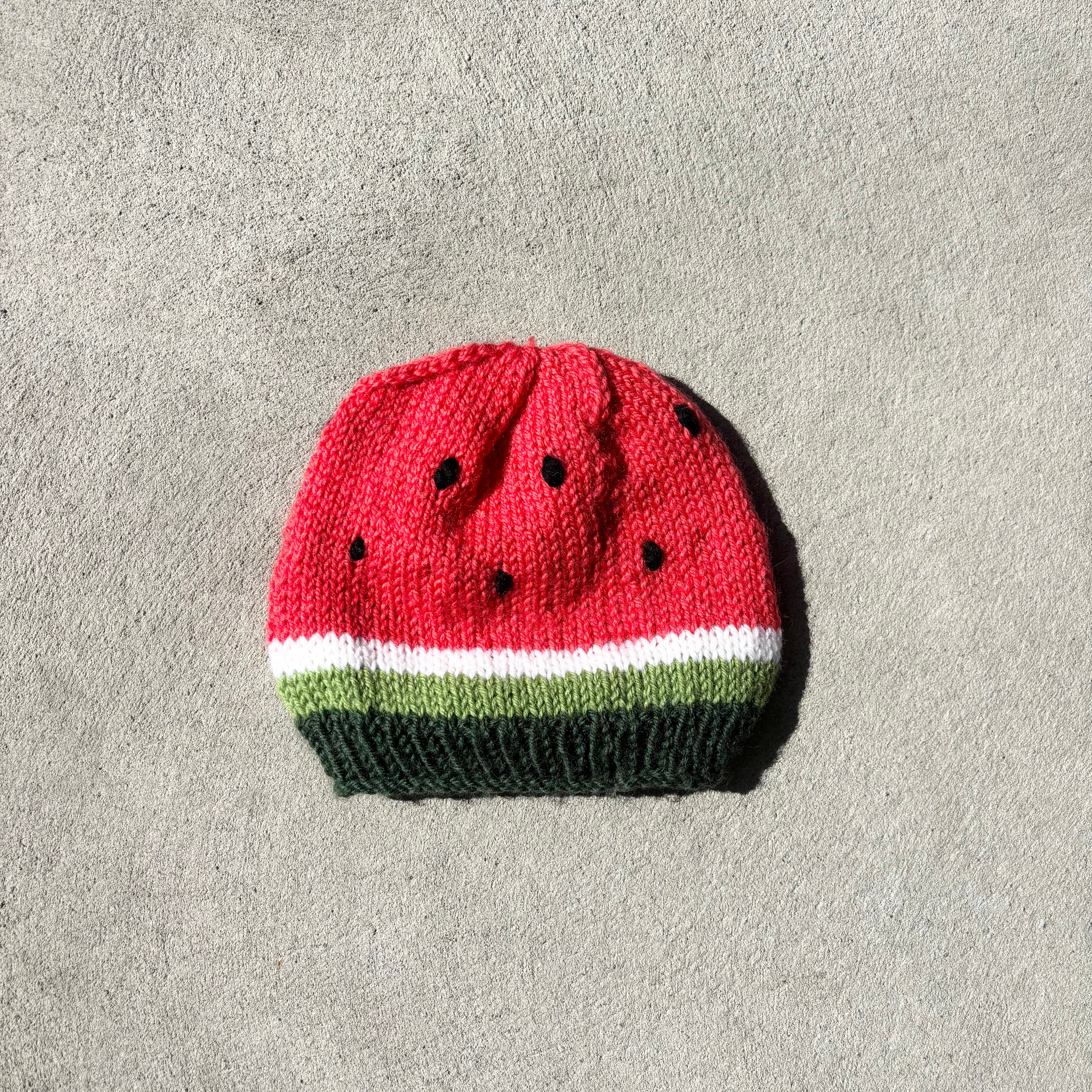 Hand Knitted Woollen Watermelon Beanie