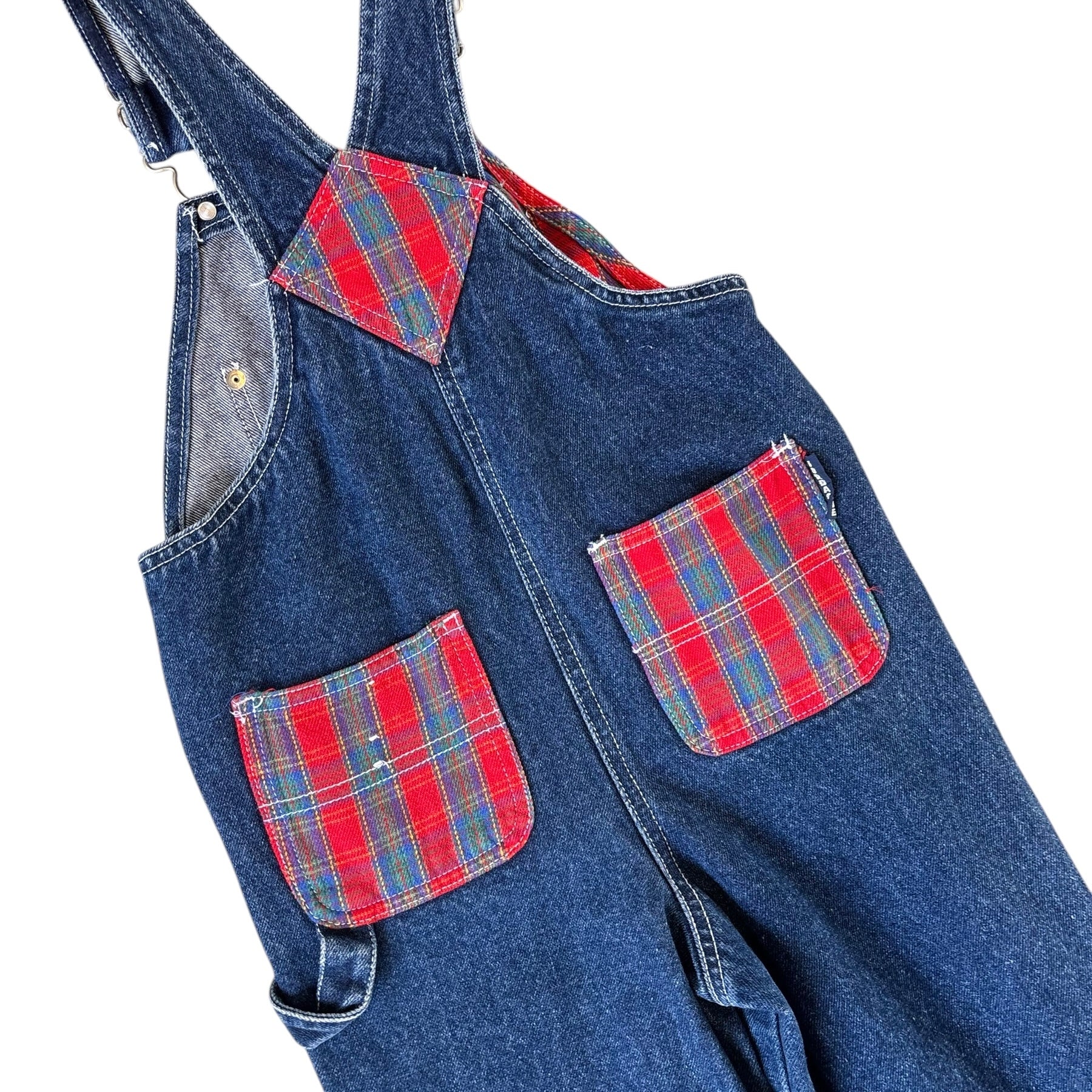 Vintage Plaid patch overalls (Jordache)